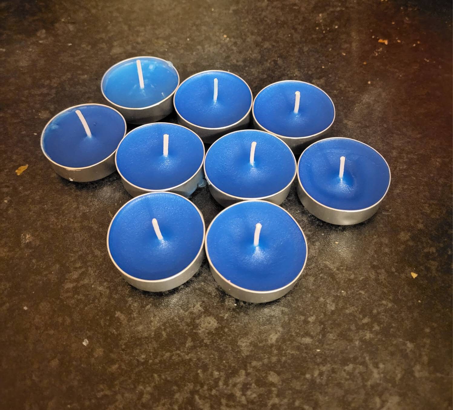 Blue unscented tea lights UK - 6 too 24 Tea light candles In Foil Cups,
