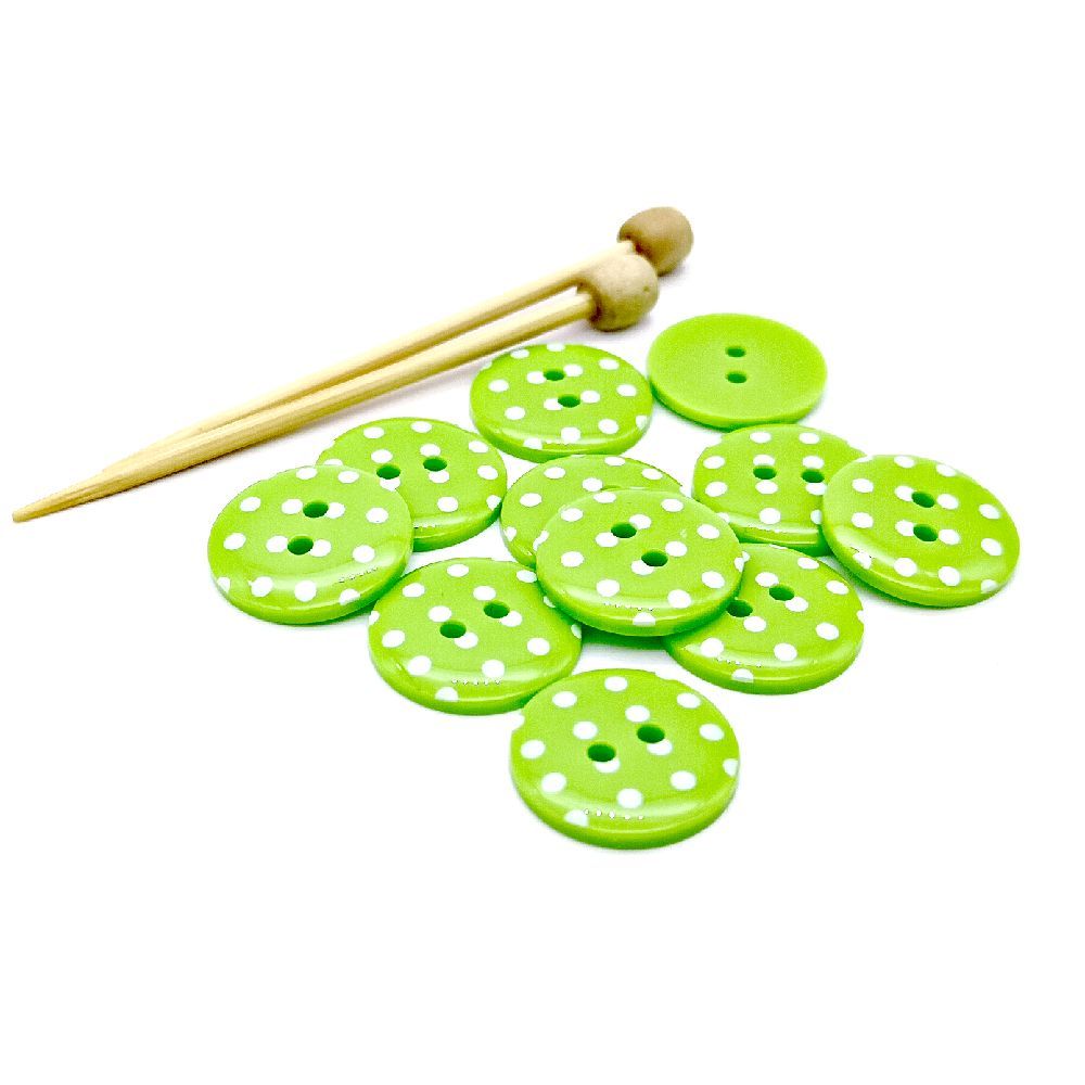 Green Polka Dot Buttons