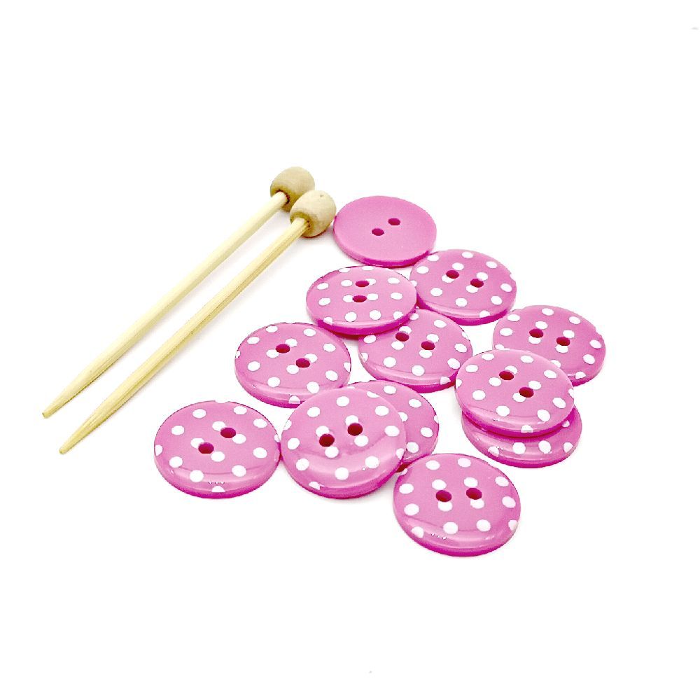 Pink Polka Dot Buttons