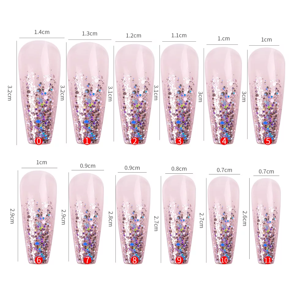 Glue On Nails All That Glitter Pink
