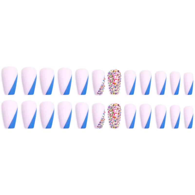 Rhinestone Coffin 3D Glue On Nails SM19200805