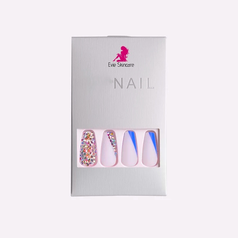 Rhinestone Coffin 3D Glue On Nails SM19200805