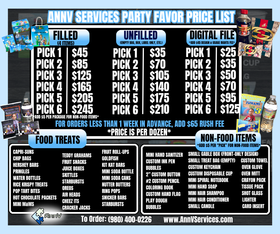 Party Favor Packages