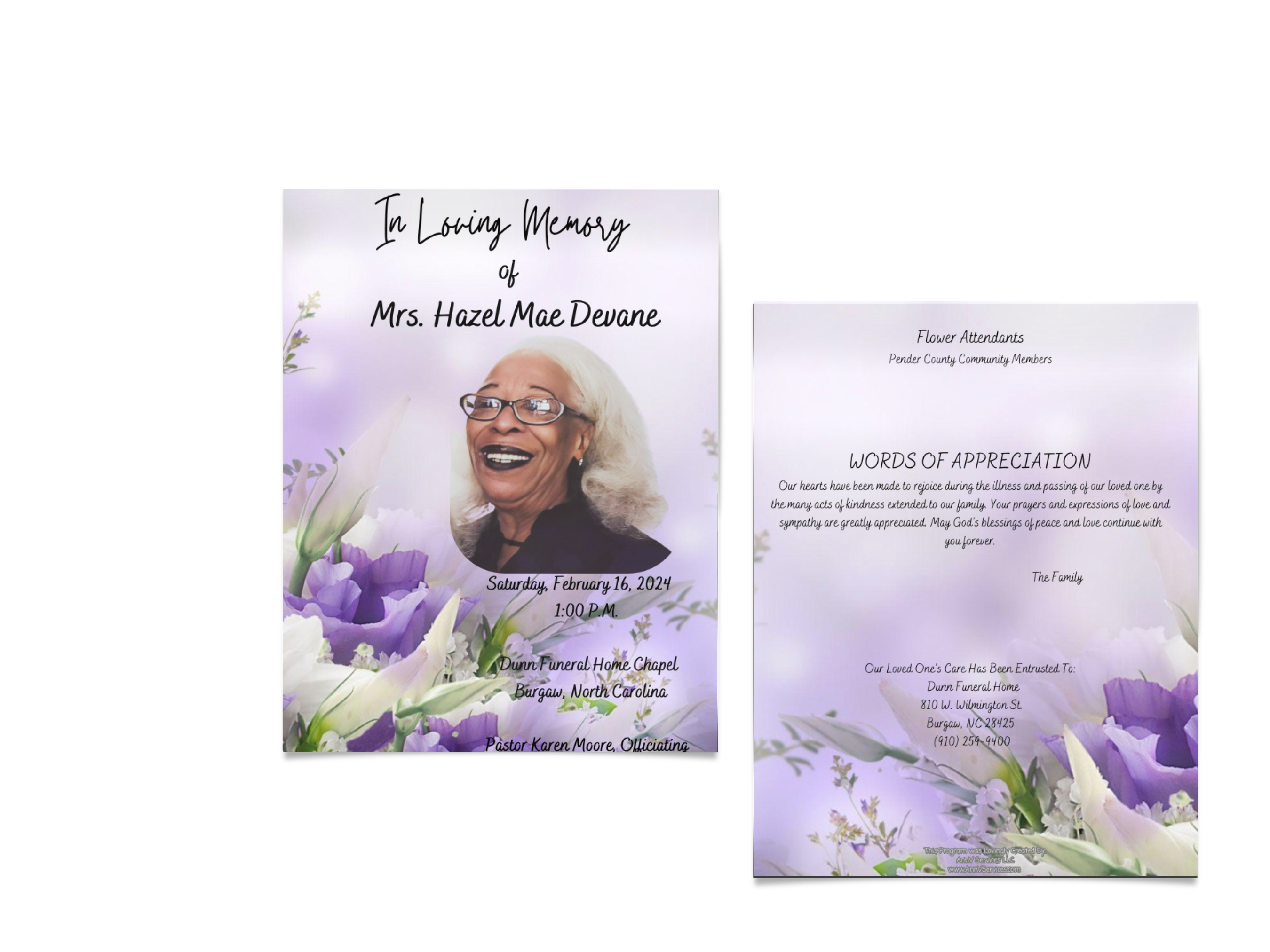 Custom Funeral Program