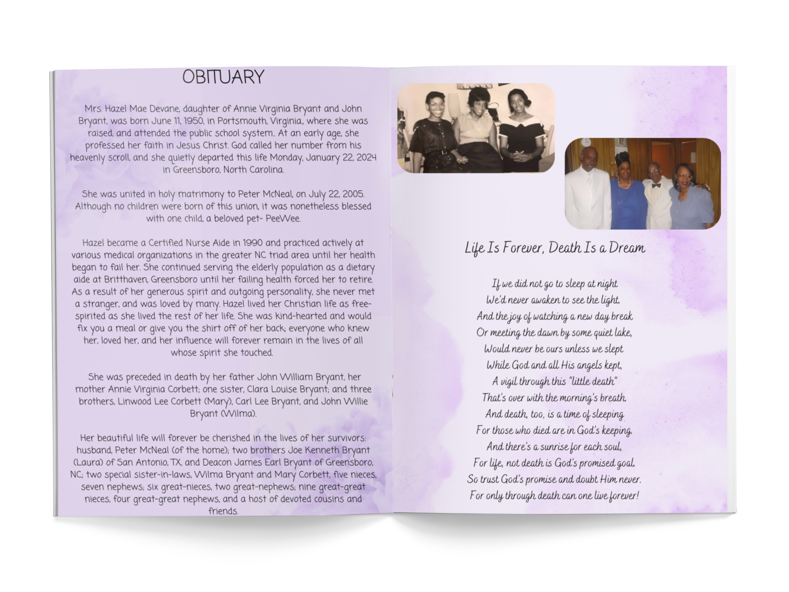 Custom Funeral Program