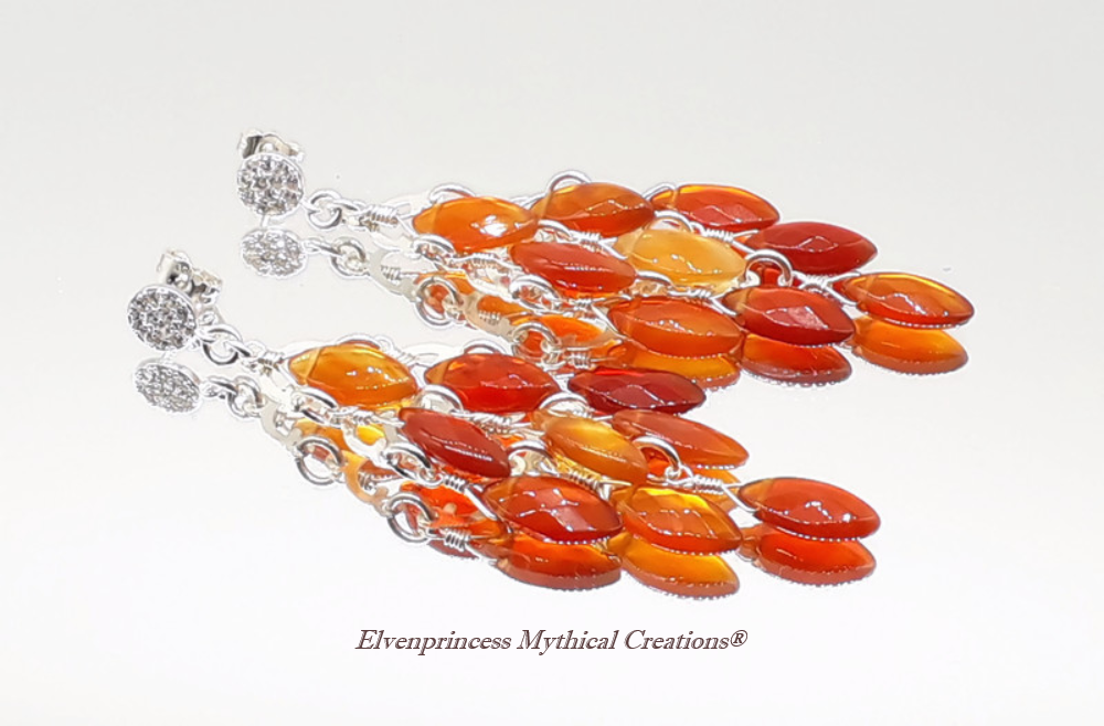 Burnt Agate Marquise Earrings