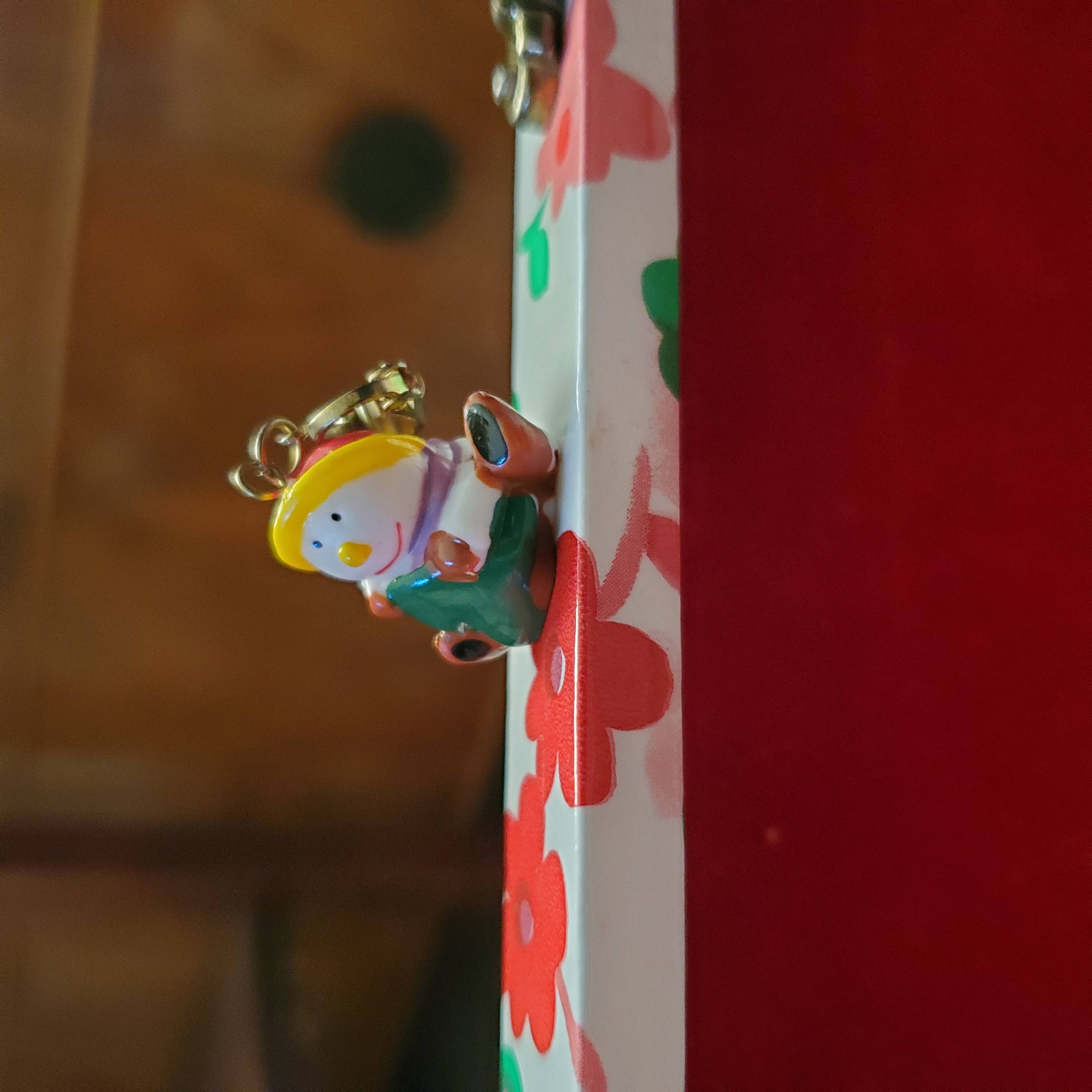 snowman clip-on earring