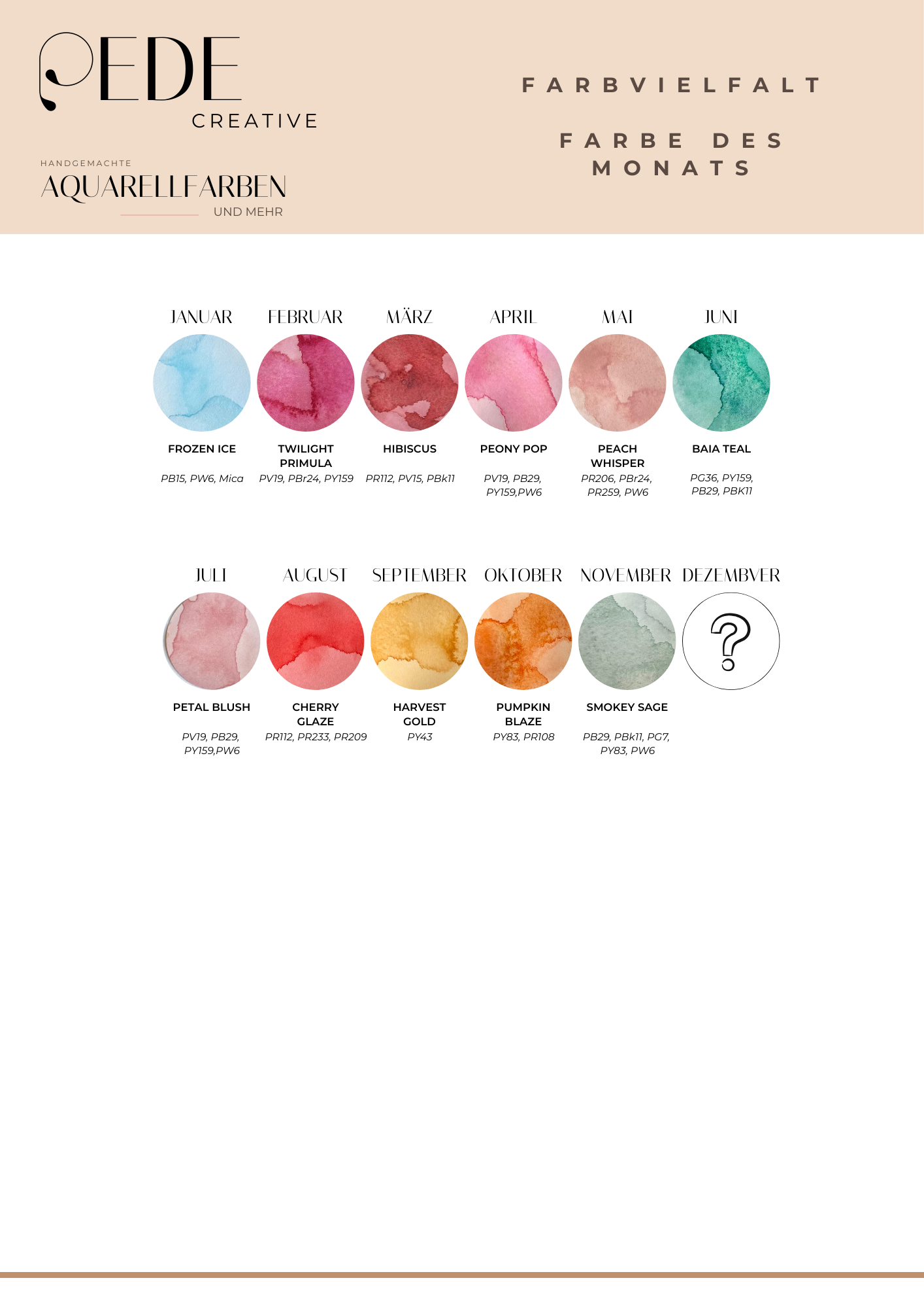 Farbe des Monats Farbpalette