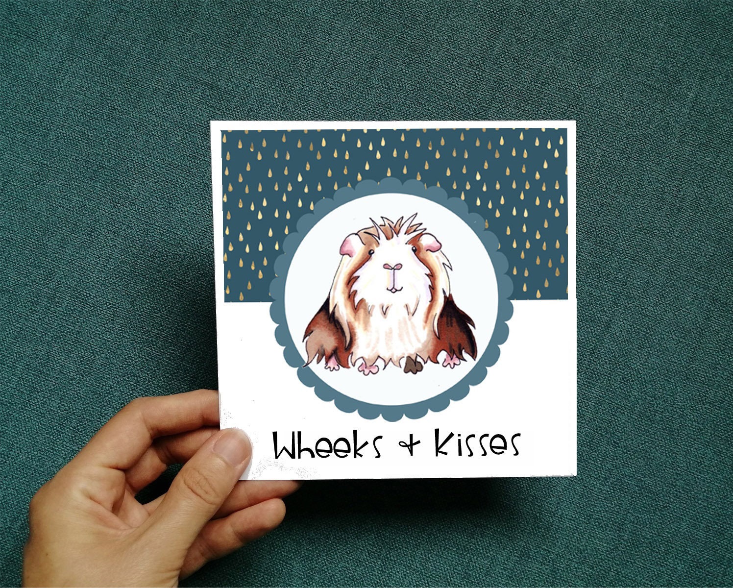 Guinea Pig Card, Birthday Card, Guinea Pig Lover Card, Personalised Guinea Pig Card, Long-Haired Gui