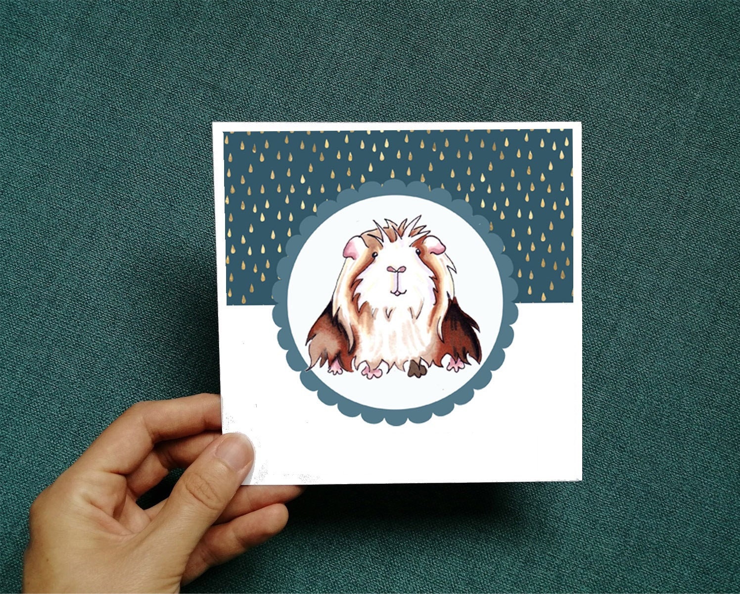 Guinea Pig Card, Birthday Card, Guinea Pig Lover Card, Personalised Guinea Pig Card, Long-Haired Gui