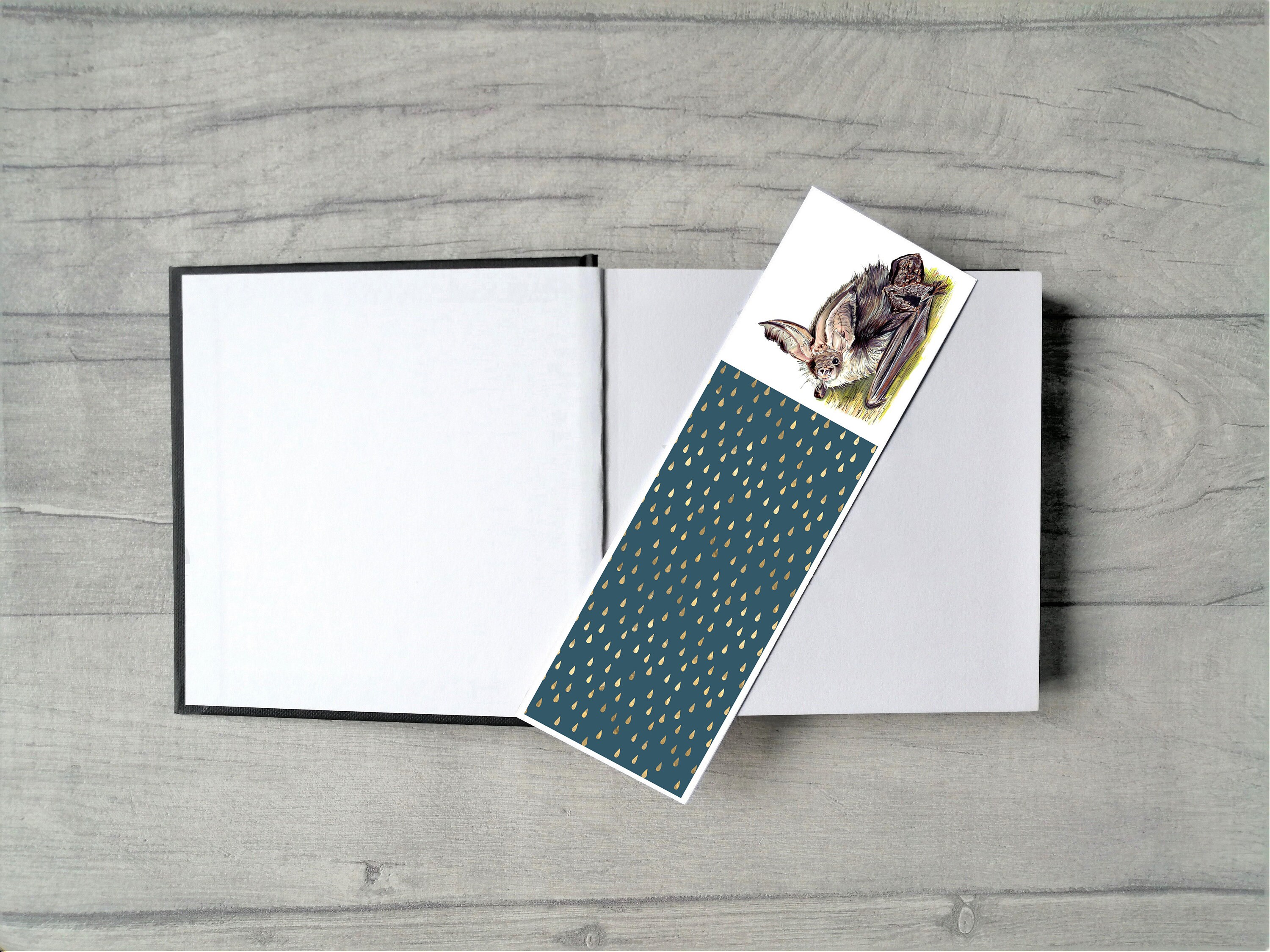 Bat Bookmark, Bat Lover Gift, Brown Long-Eared Bat Bookmark, Bat Gift, Bat Gift UK