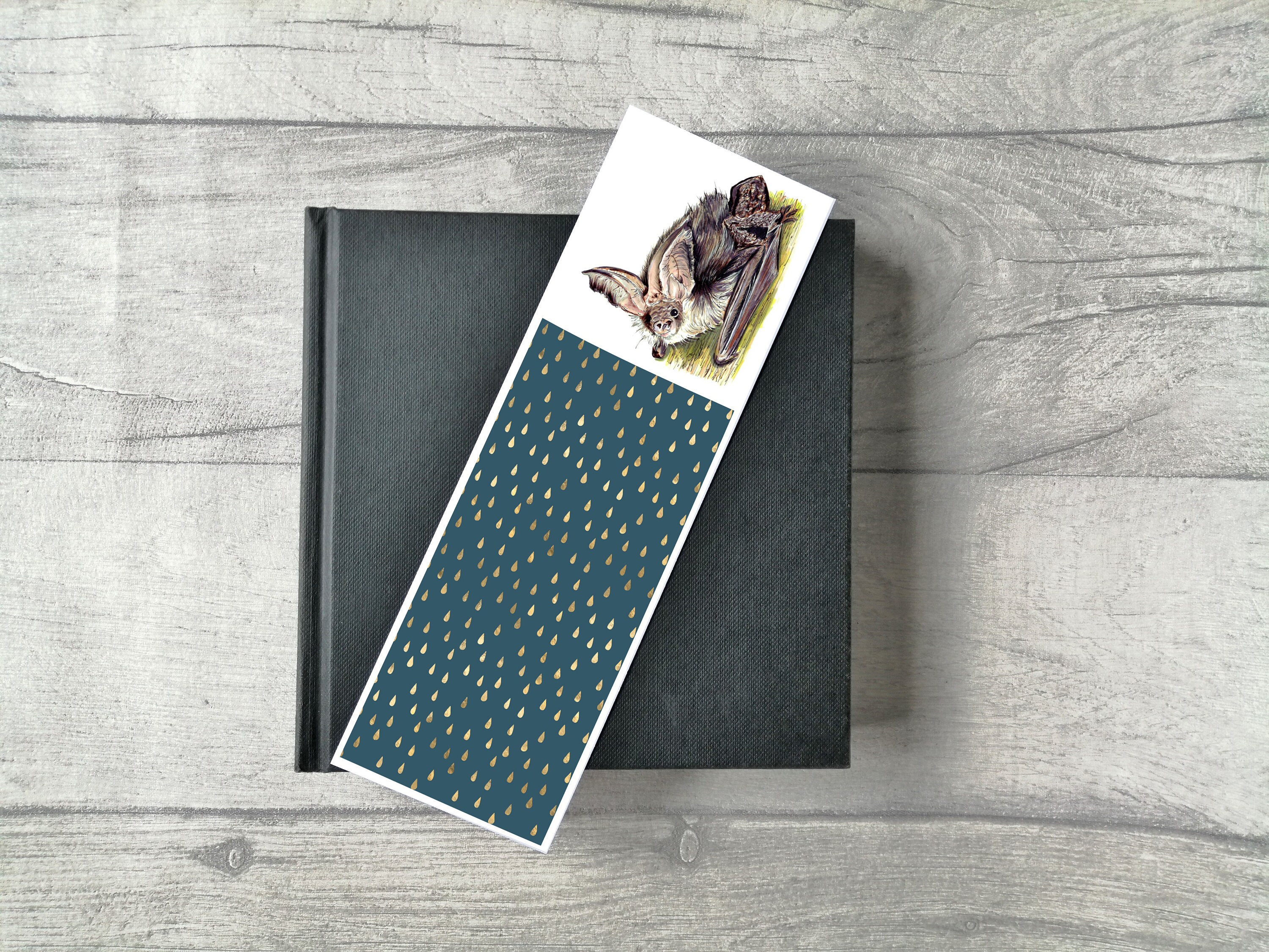 Bat Bookmark, Bat Lover Gift, Brown Long-Eared Bat Bookmark, Bat Gift, Bat Gift UK