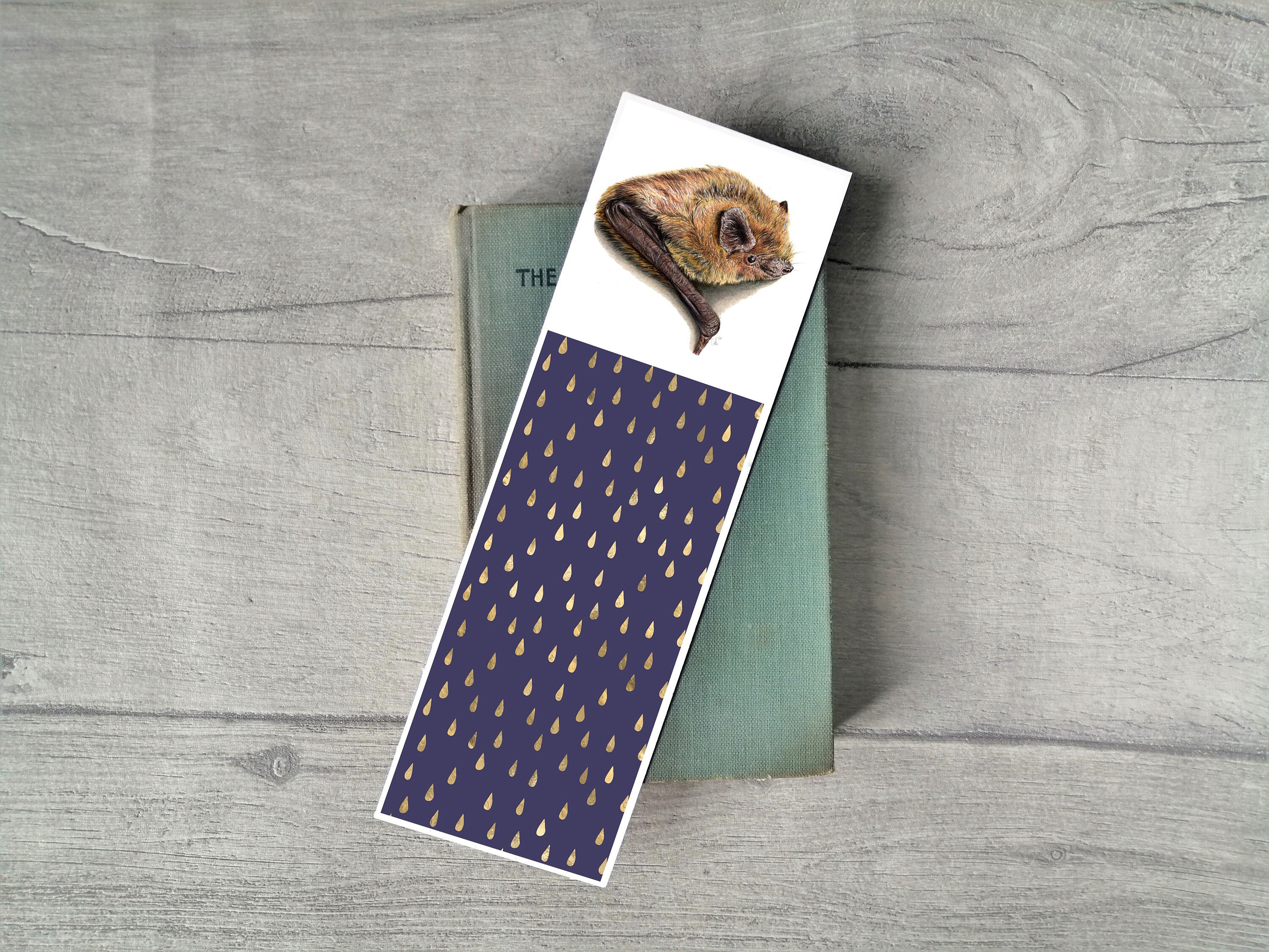Bat Bookmark, Bat Lover Gift, Common Pipistrelle Bat Bookmark, Bat Gift UK, Bat Christmas Gift, Stoc