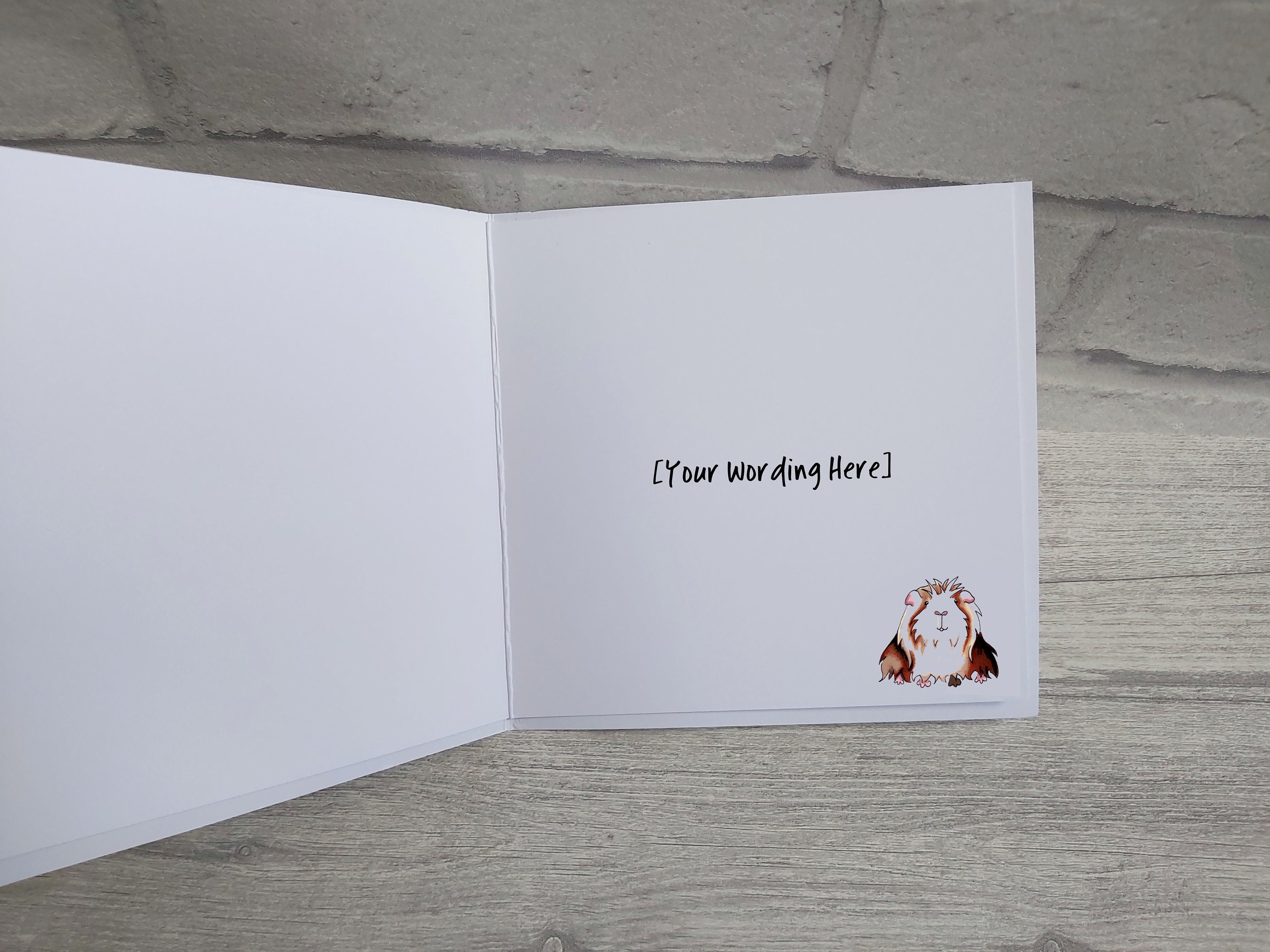 Guinea Pig Card, Birthday Card, Guinea Pig Lover Card, Personalised Guinea Pig Card, Long-Haired Gui