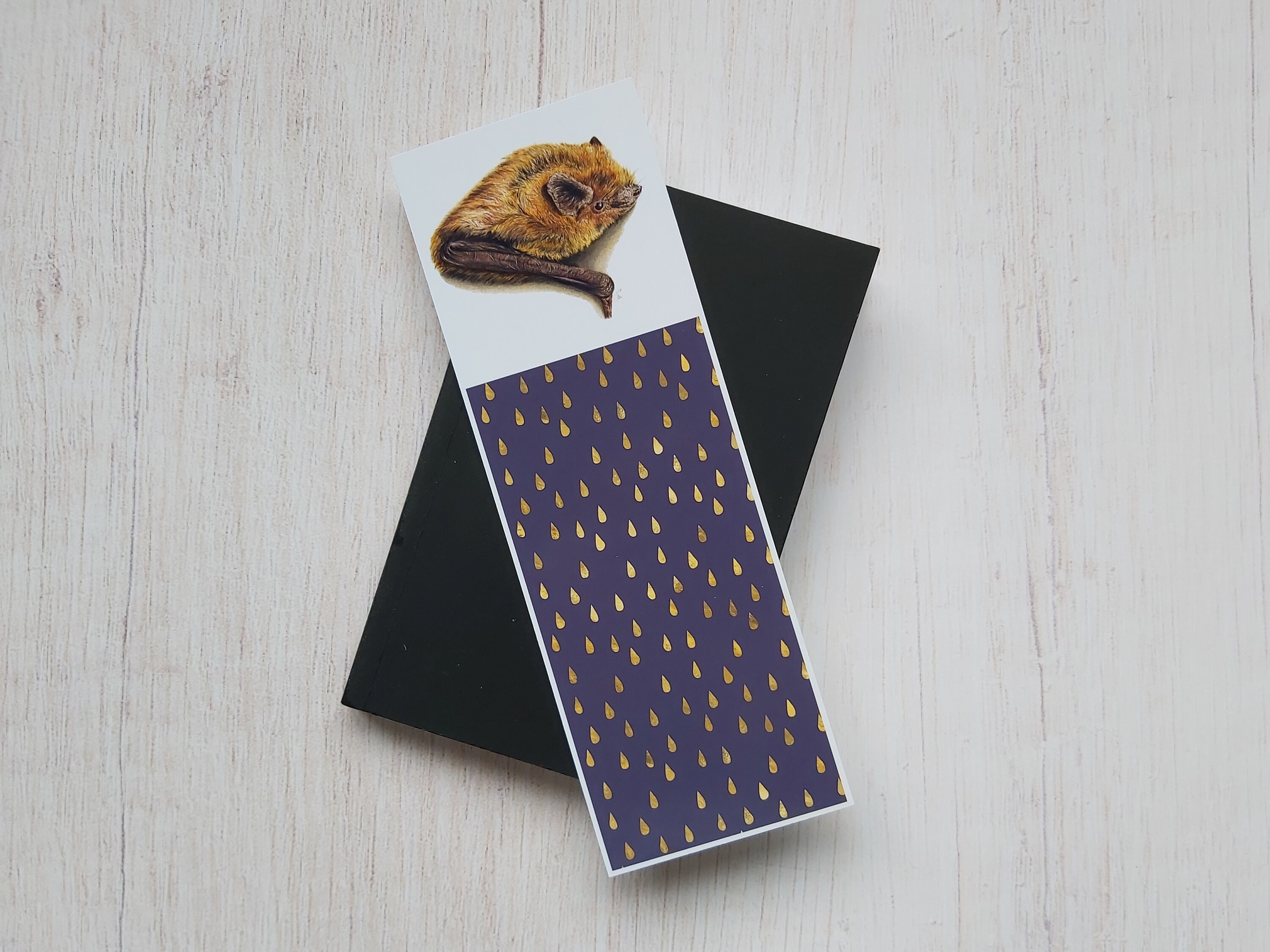 Bat Bookmark, Bat Lover Gift, Common Pipistrelle Bat Bookmark, Bat Gift UK, Bat Christmas Gift, Stoc