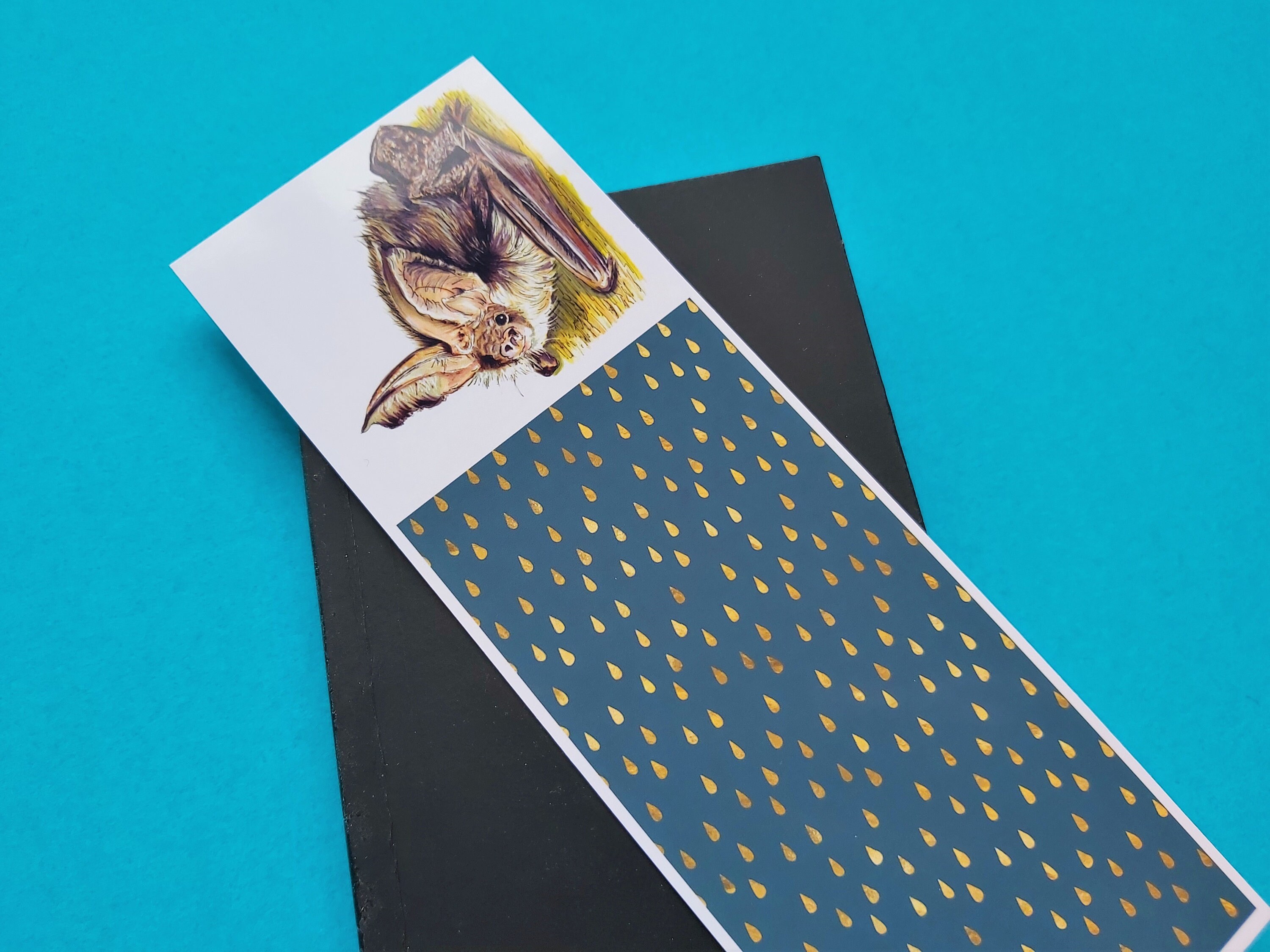Bat Bookmark, Bat Lover Gift, Brown Long-Eared Bat Bookmark, Bat Gift, Bat Gift UK