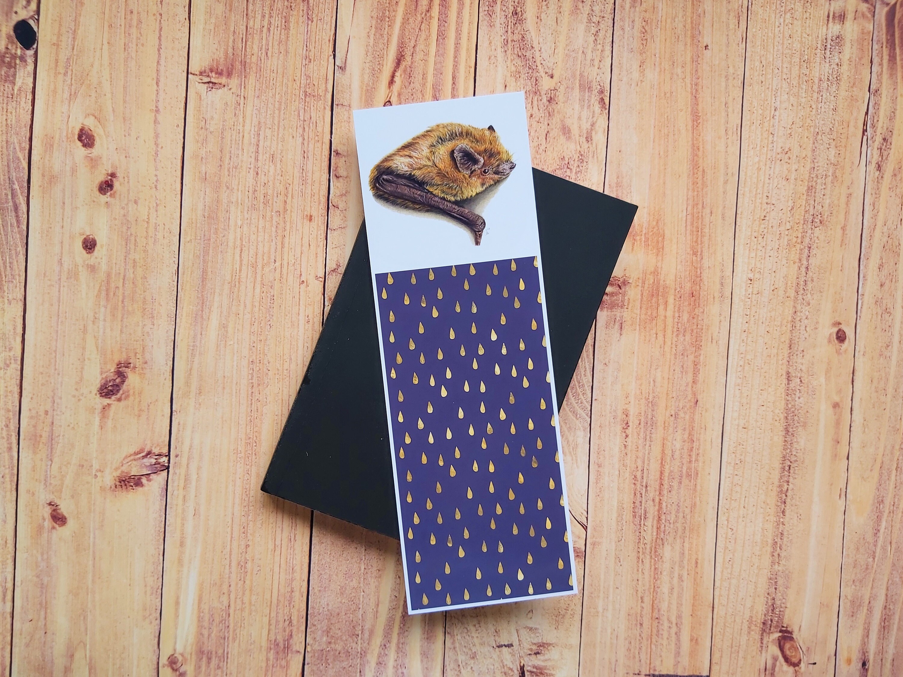 Bat Bookmark, Bat Lover Gift, Common Pipistrelle Bat Bookmark, Bat Gift UK, Bat Christmas Gift, Stoc