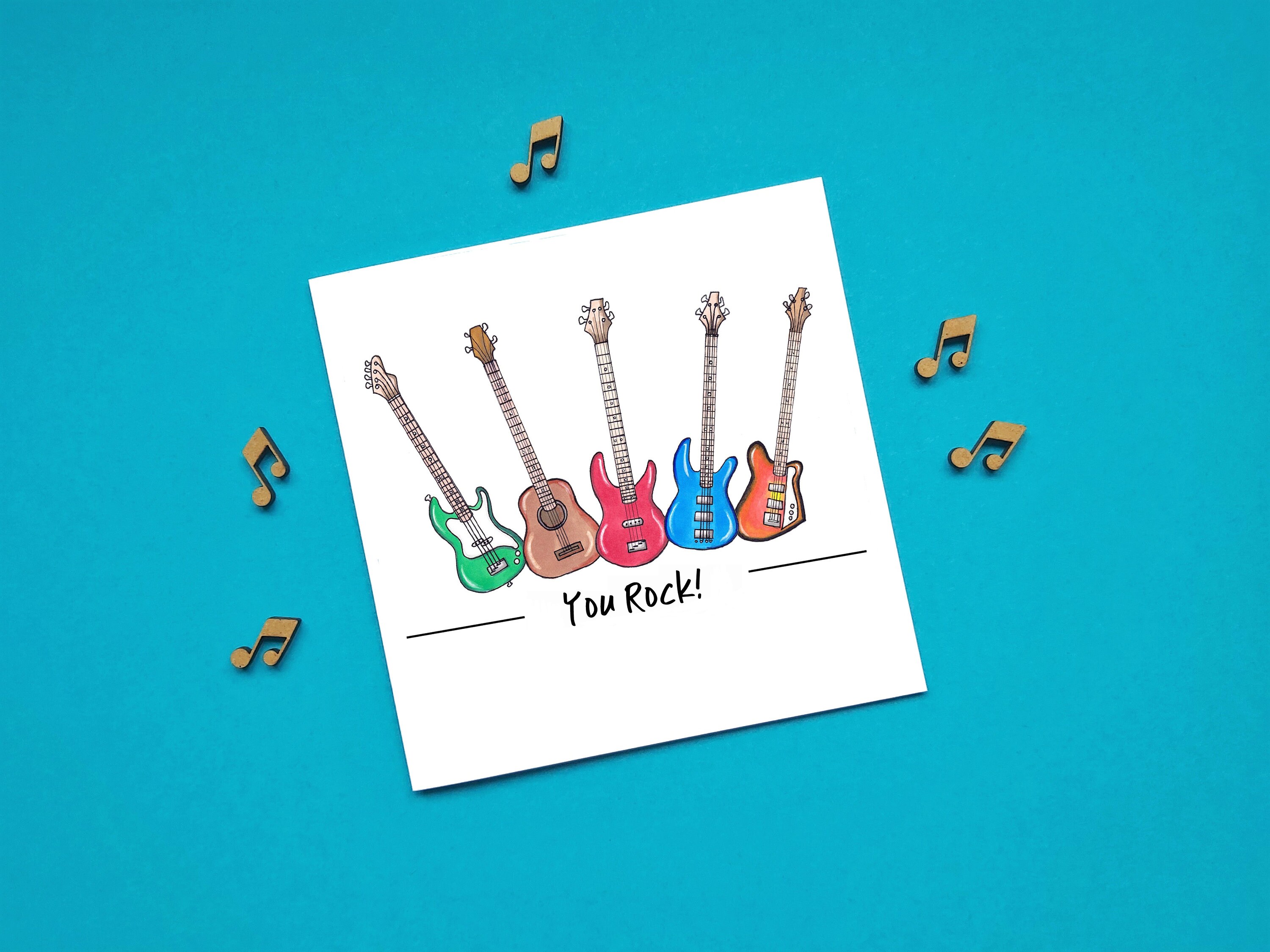 Bass Guitar Card, Personalised Bass Guitar Birthday Card, Bass Guitar Card, Birthday Card for Bass P
