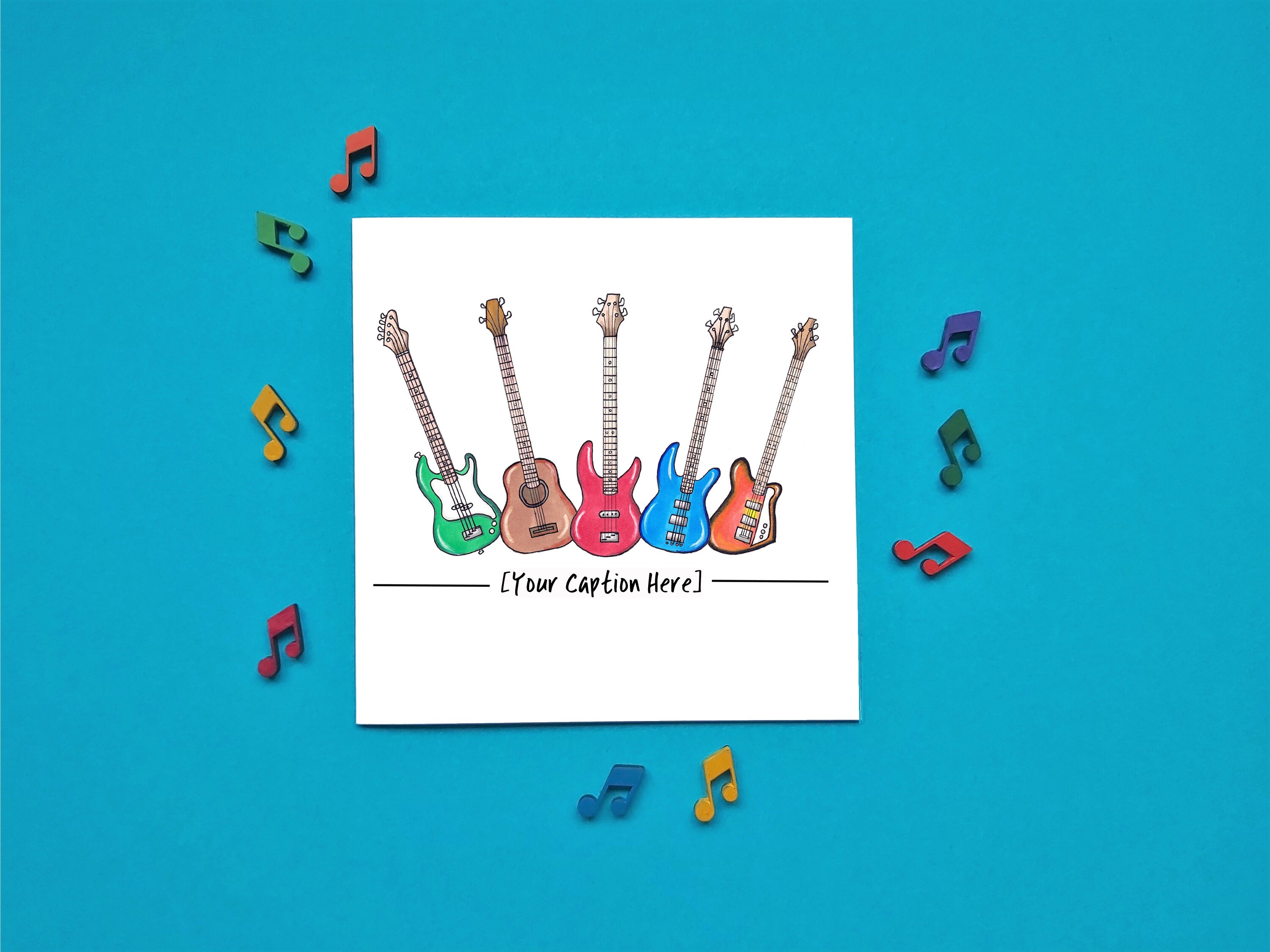 Bass Guitar Card, Personalised Bass Guitar Birthday Card, Bass Guitar Card, Birthday Card for Bass P