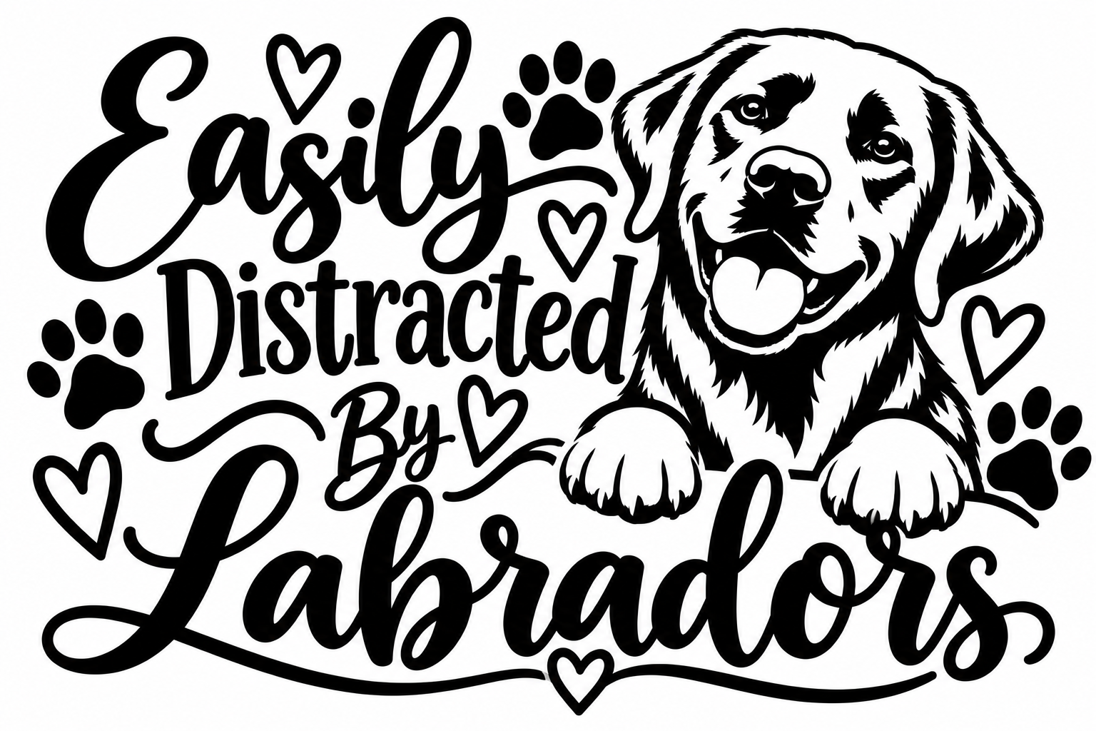 Easily Distracted by Labradors Vinyl Decal