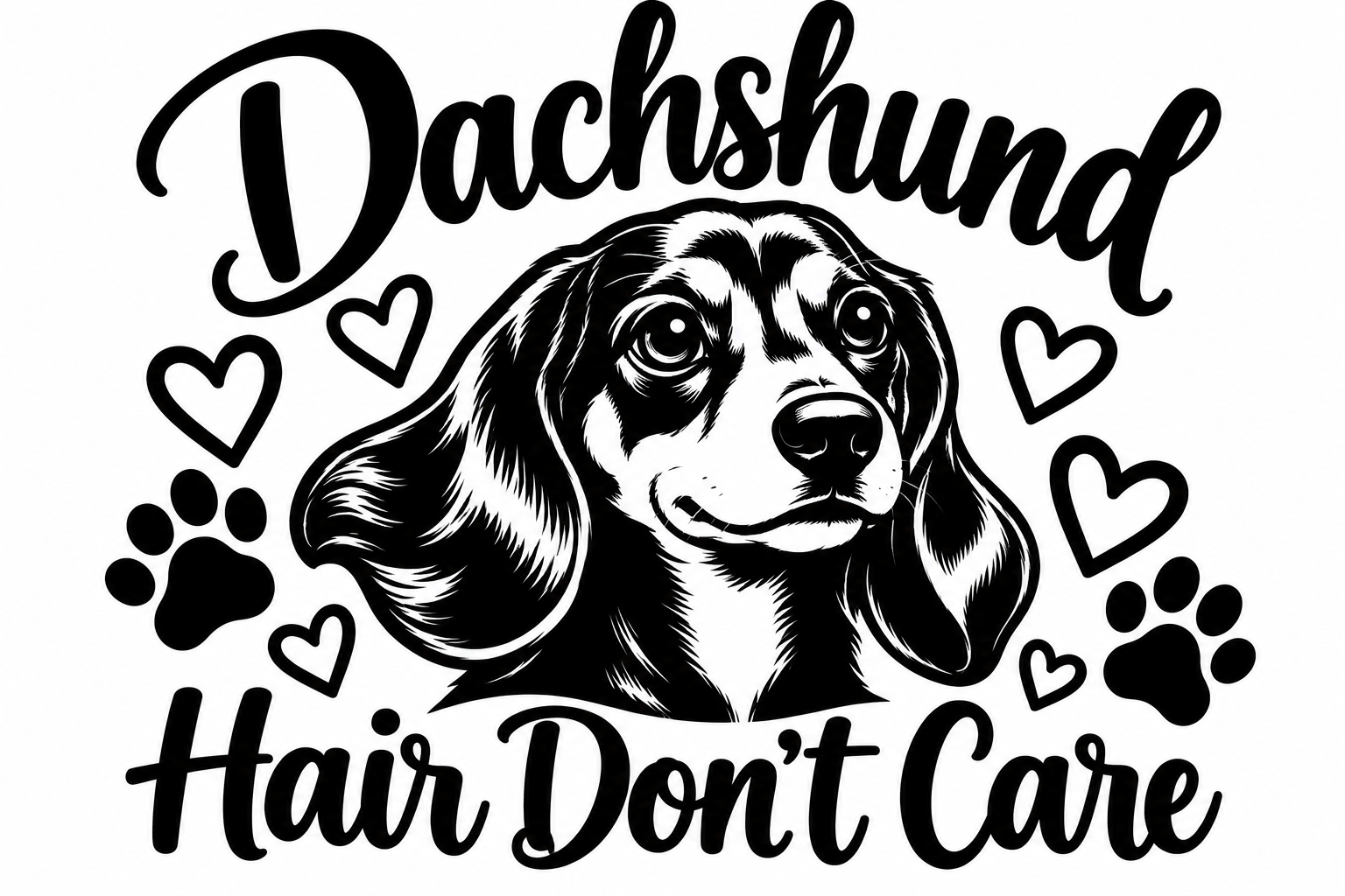 Dachshund Hair Don’t Care – Dachshund Vinyl Decal