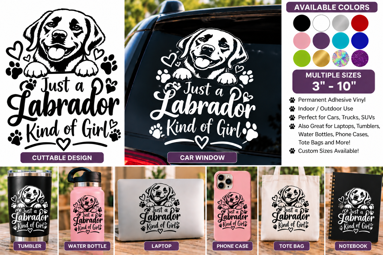 Just a Labrador Kind of Girl – Labrador Retriever Vinyl Decal