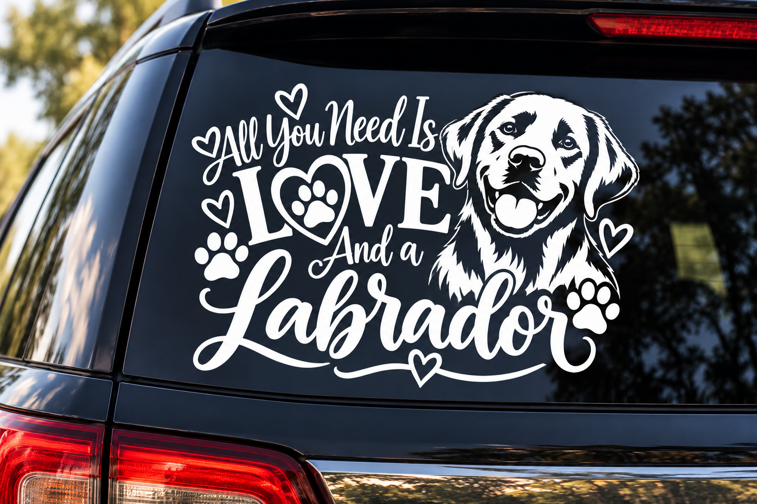 All You Need Is Love and a Labrador Retriever Vinyl Decal