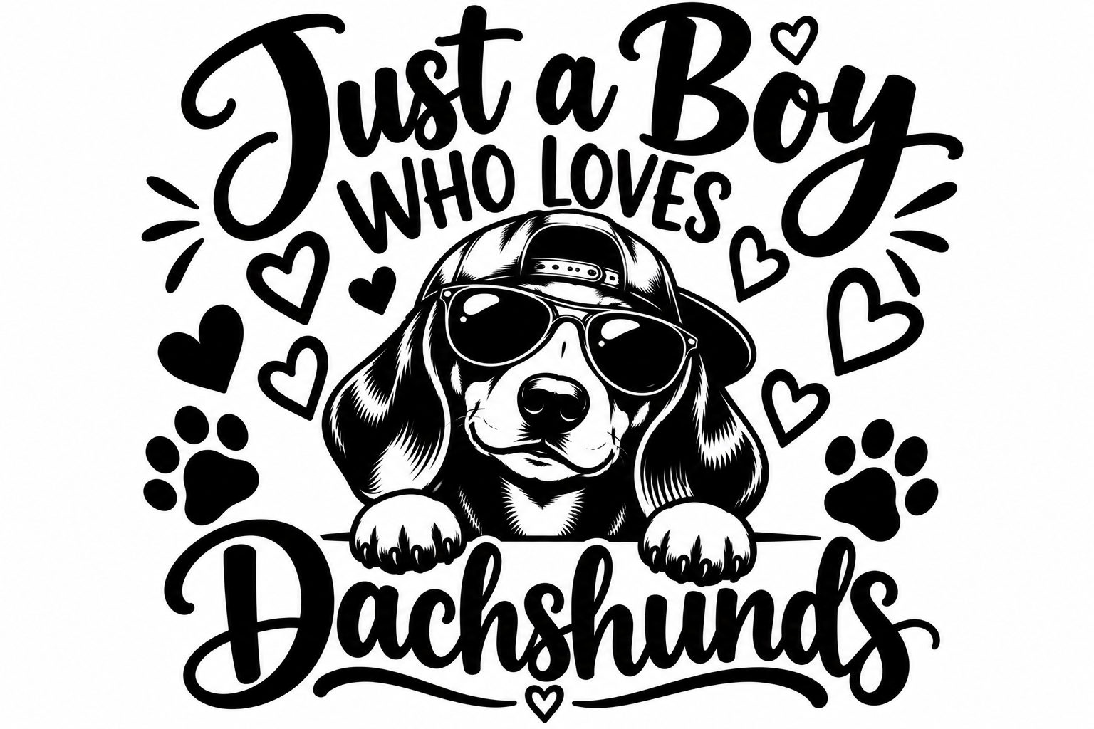 Just a Boy Who Loves Dachshunds – Dachshund Vinyl Decal