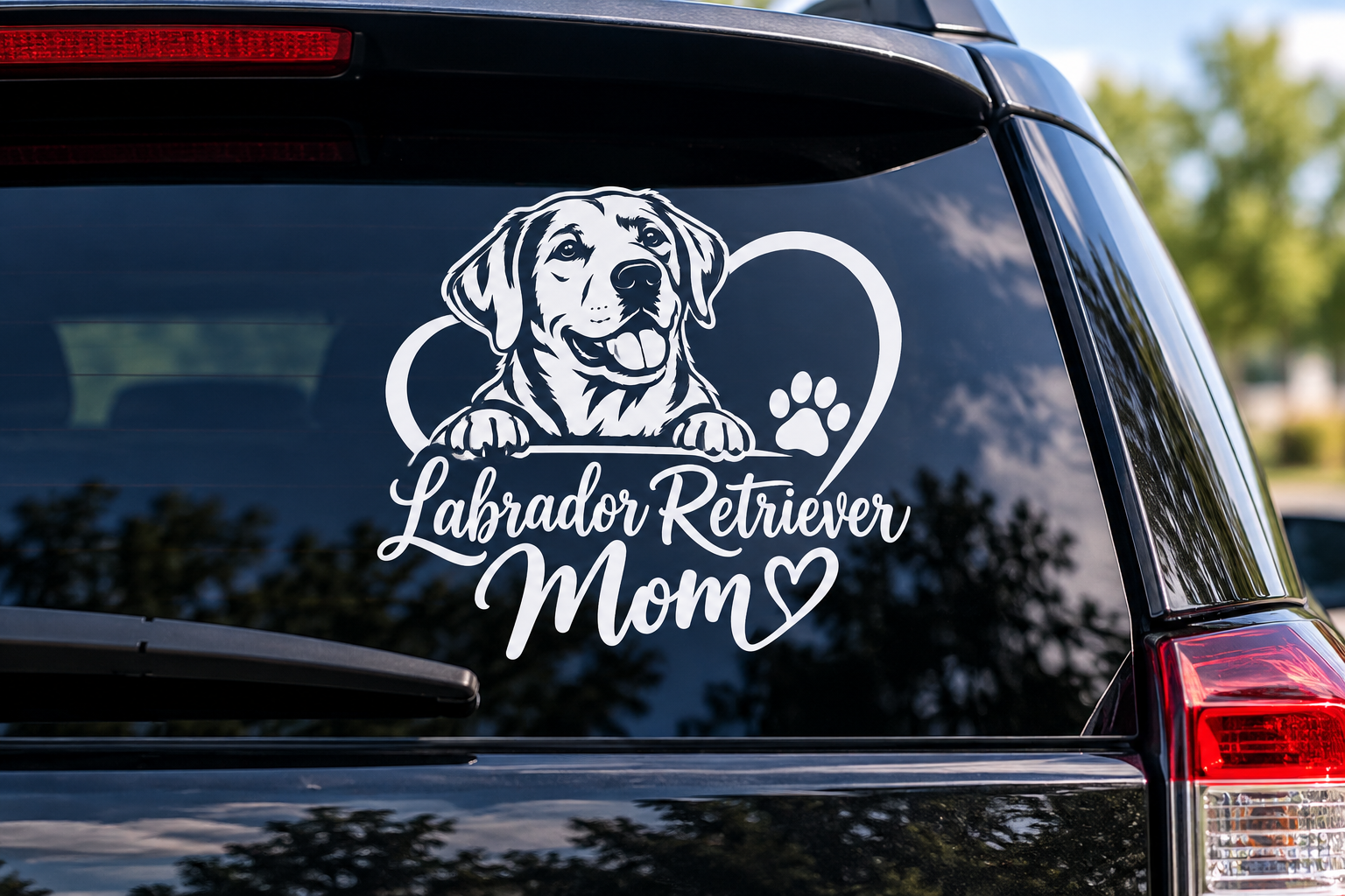 Labrador Retriever Dog Mom Heart Vinyl Decal
