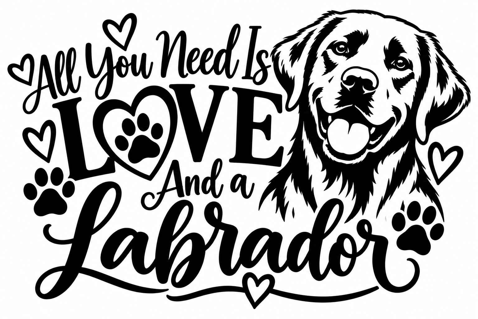 All You Need Is Love and a Labrador Retriever Vinyl Decal
