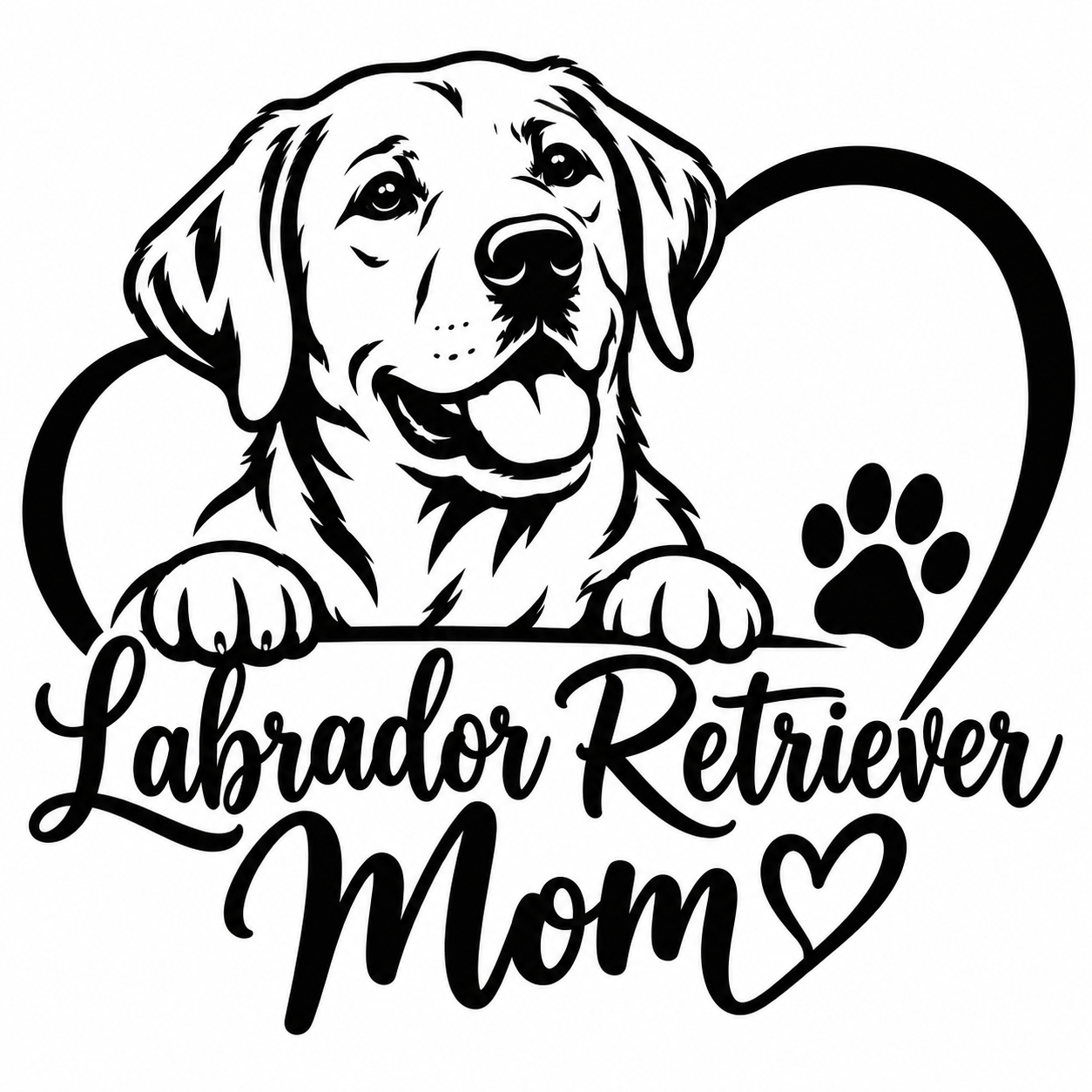 Labrador Retriever Dog Mom Heart Vinyl Decal