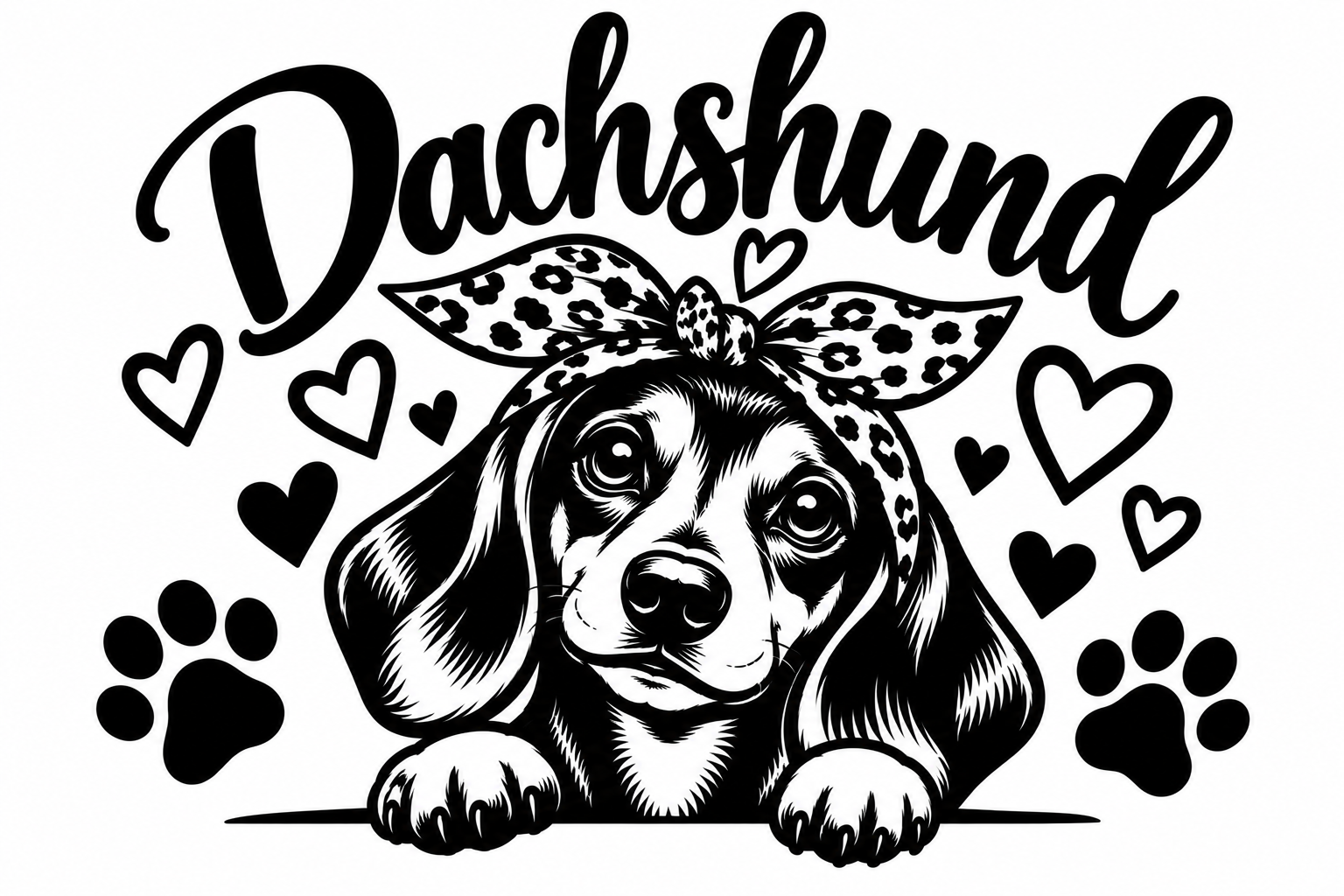 Girly Dachshund – Dachshund Vinyl Decal