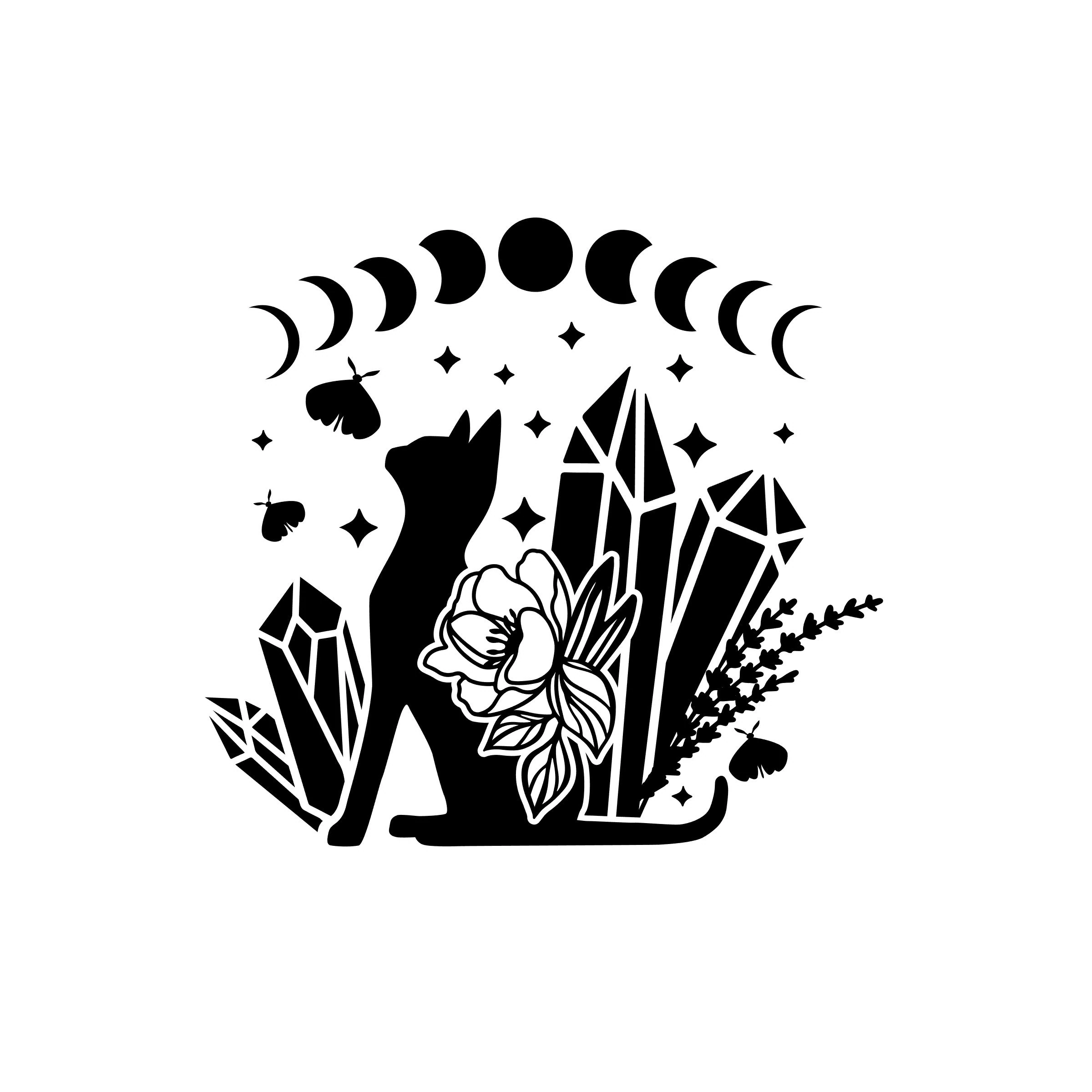 celestial moon cat Die Cut Vinyl Decal sticker