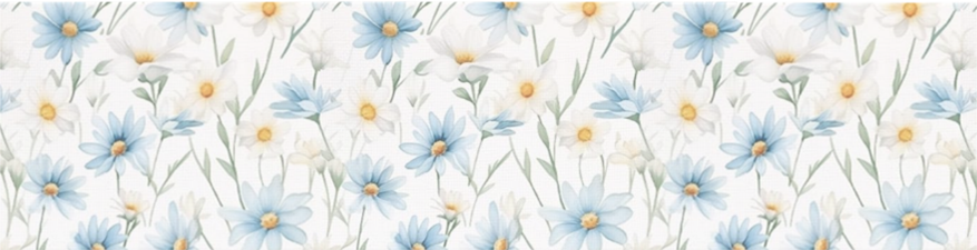 Blue and white daisies