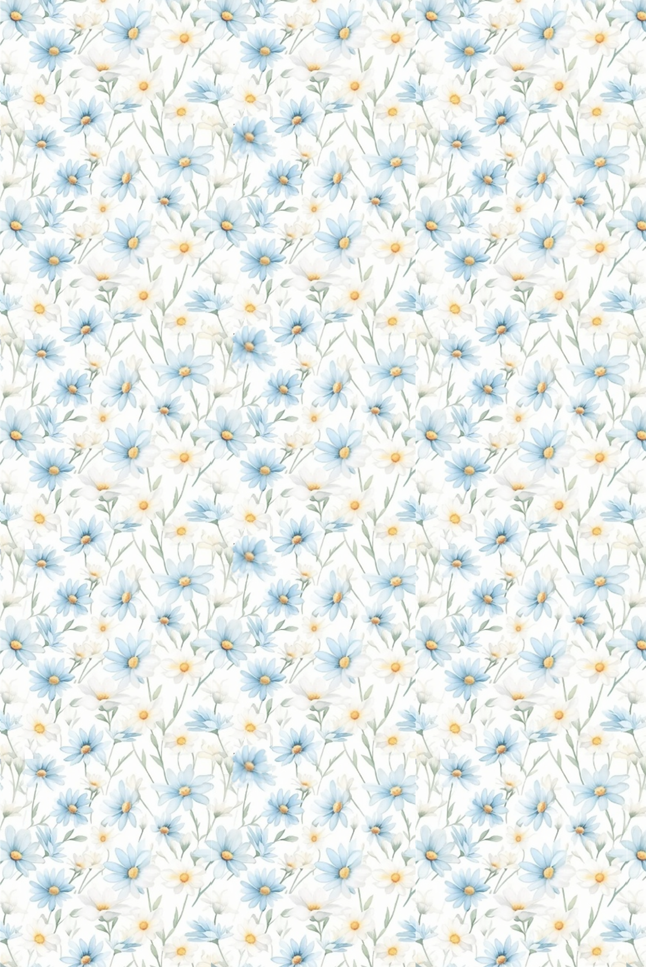 Blue and white daisies