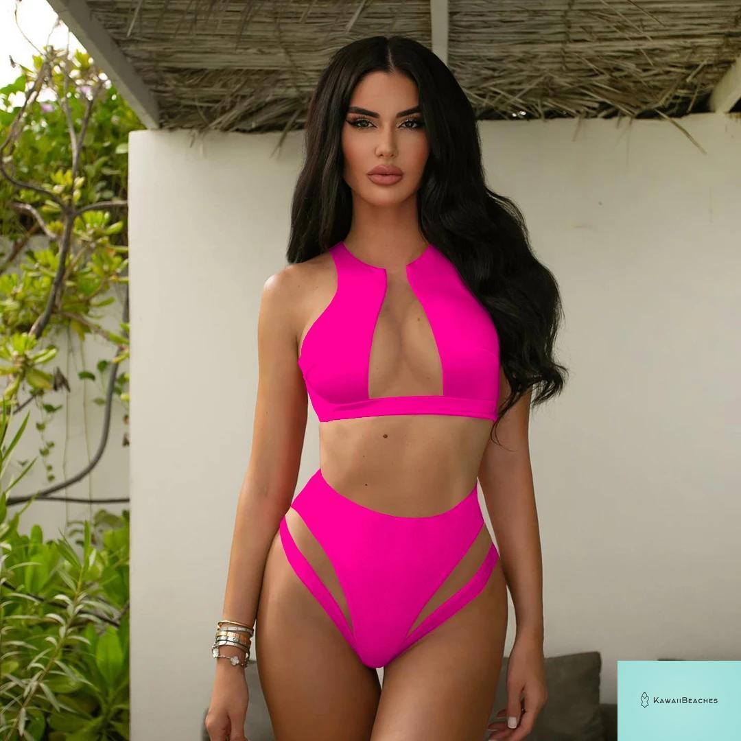 Floral High Waist Ruffle Bikini Set