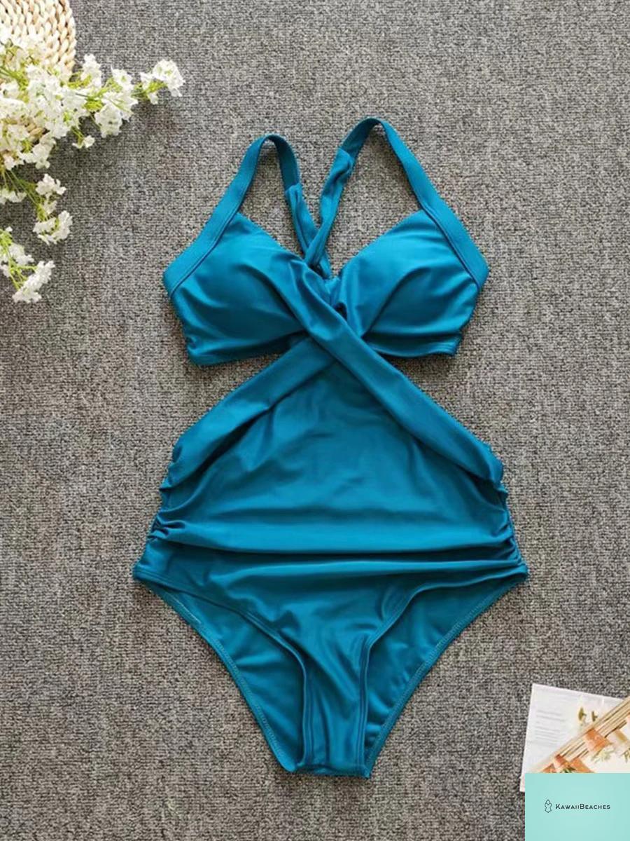 Kawaii Printed Halter One Piece Swimsuit