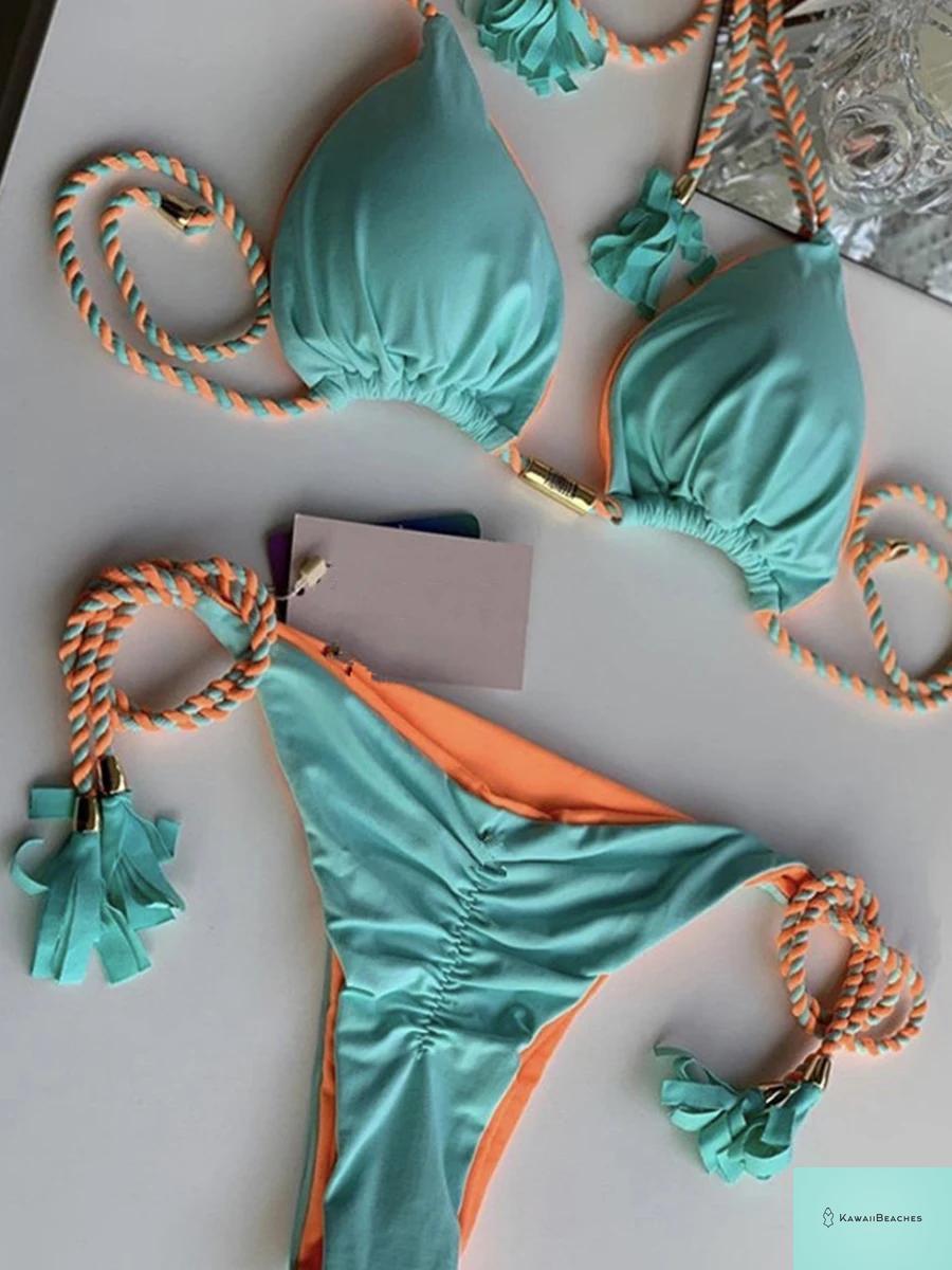 Kawaii Triangle String Bikini Swimsuit