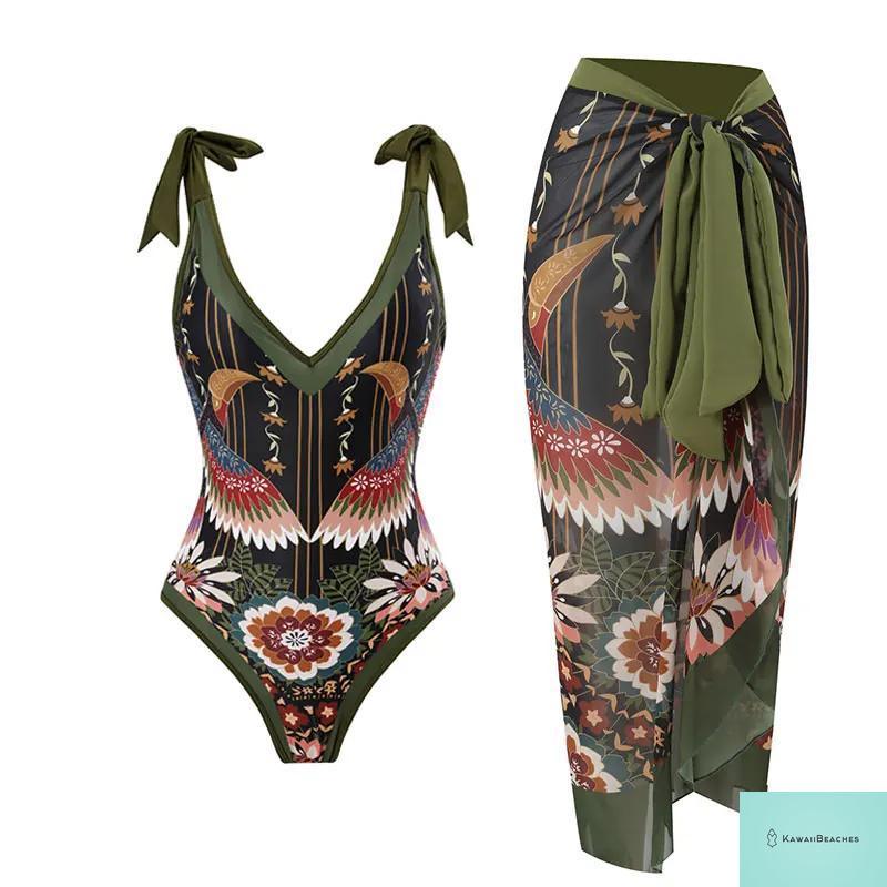 Floral Ruffle Push Up Bikini Set