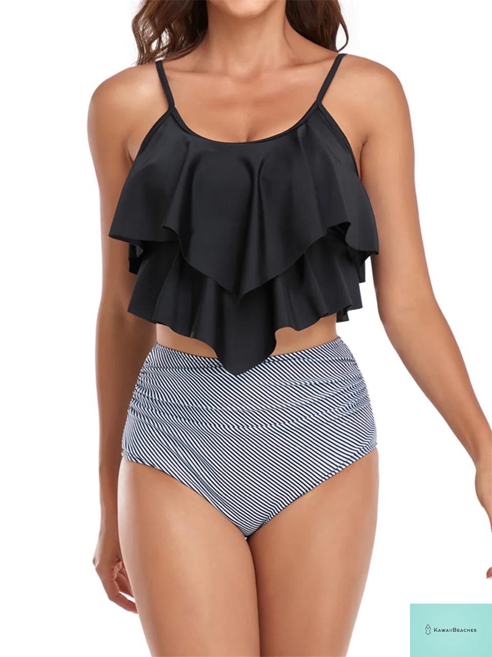 Ruffle Floral High Waist Bikini