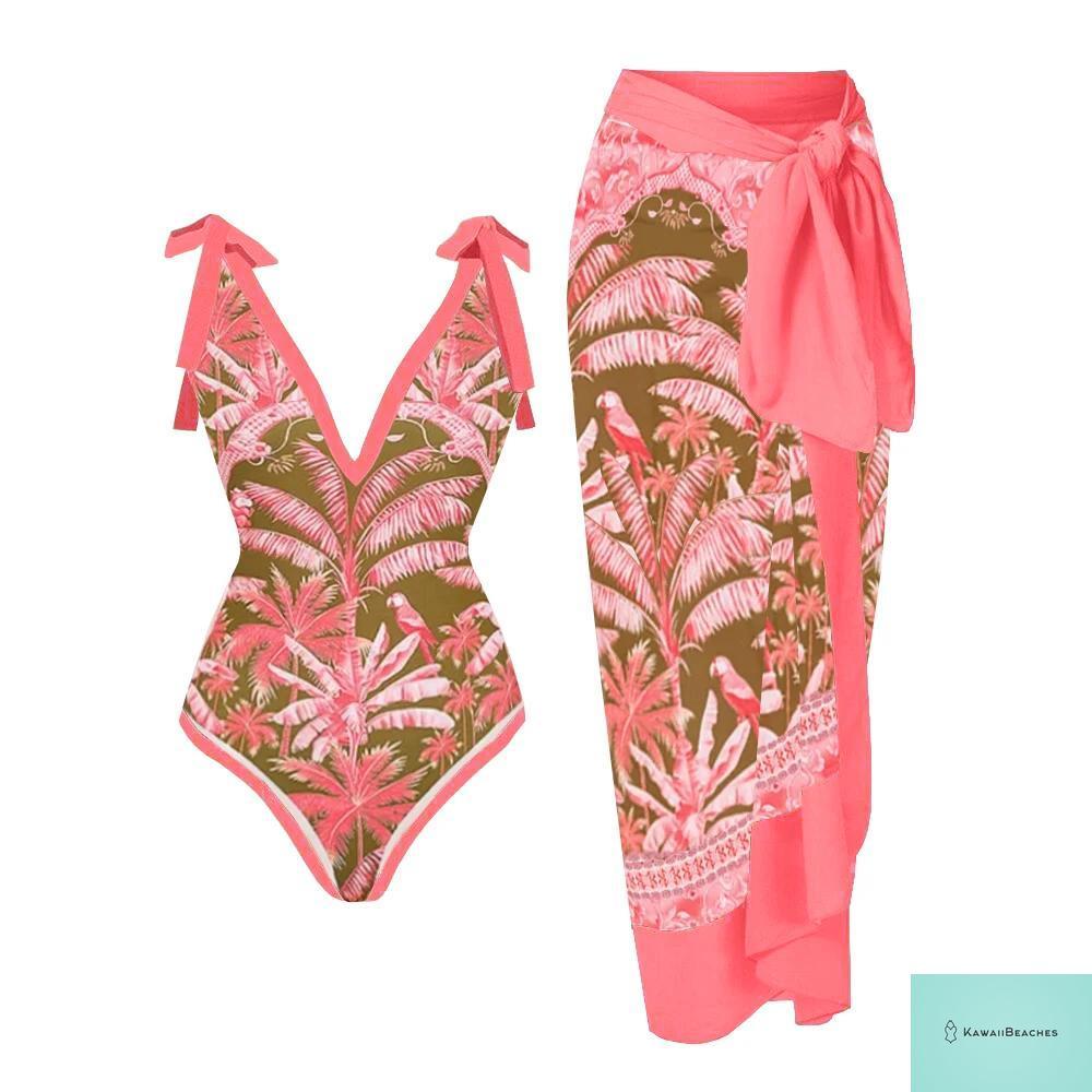 Floral Ruffle Push Up Bikini Set