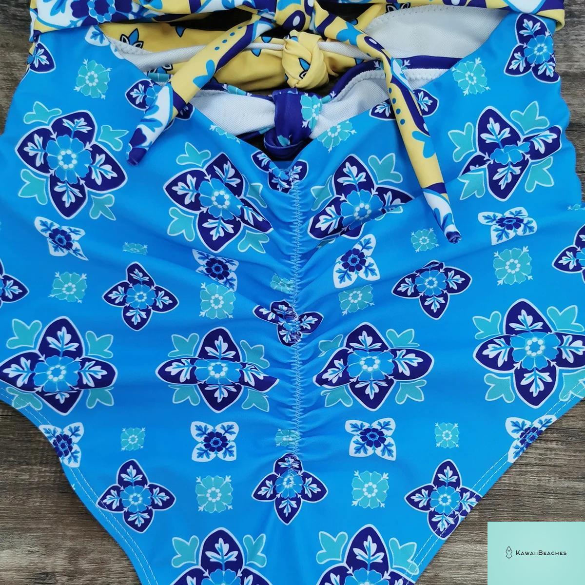 Kawaii Vintage Floral One Piece Swimsuit