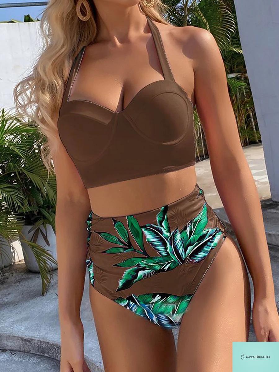 Kawaii Butterfly Print High Waist Bikini