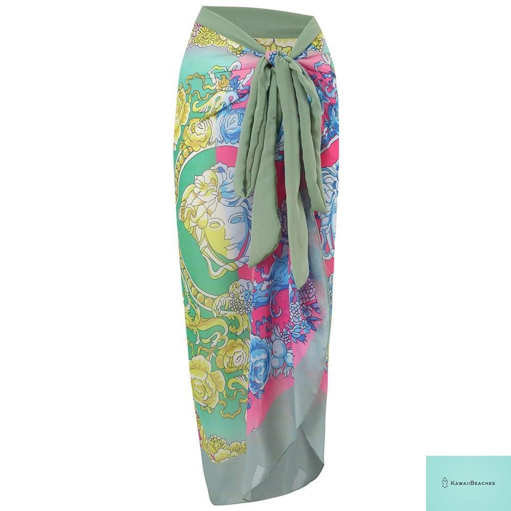 Kawaii Retro Print Beach Dress Cover-Up