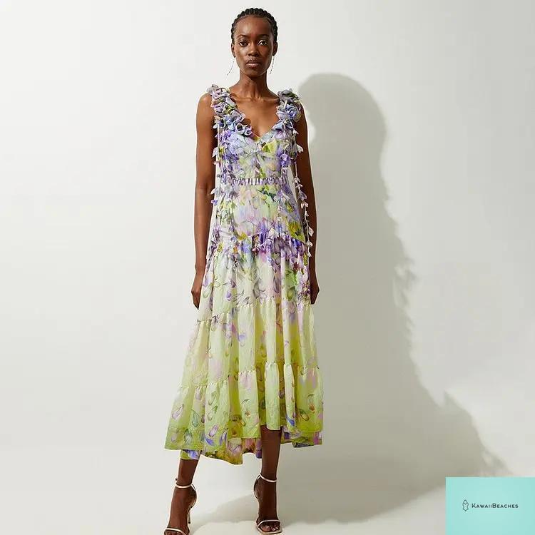 Floral Ruffle Push-Up One-Piece Swimsuit