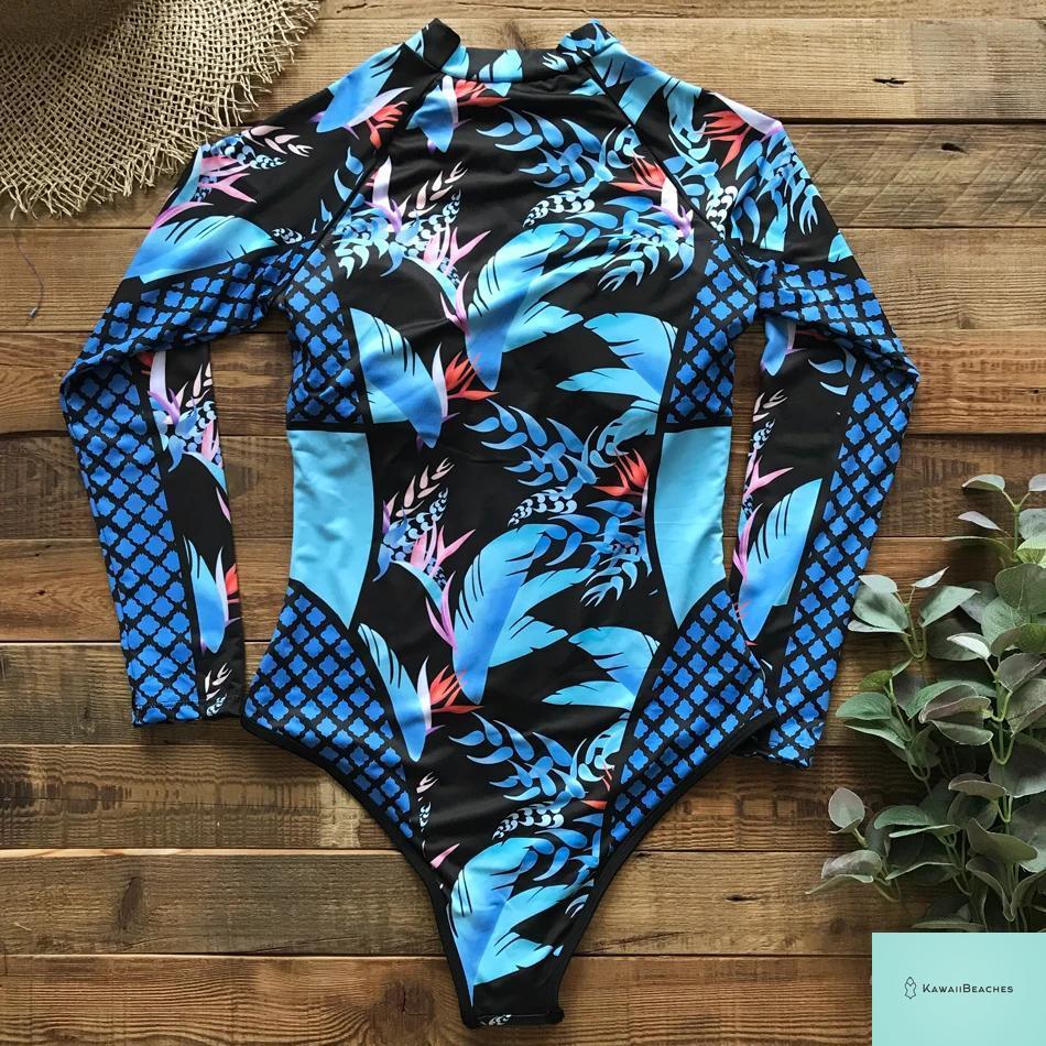 Womens Long Sleeve Surfing Swimsuit Monokini