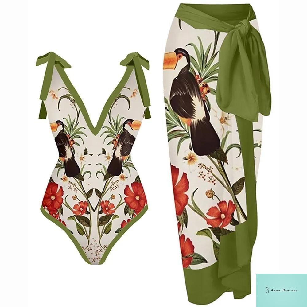 Floral Ruffle Push Up Bikini Set