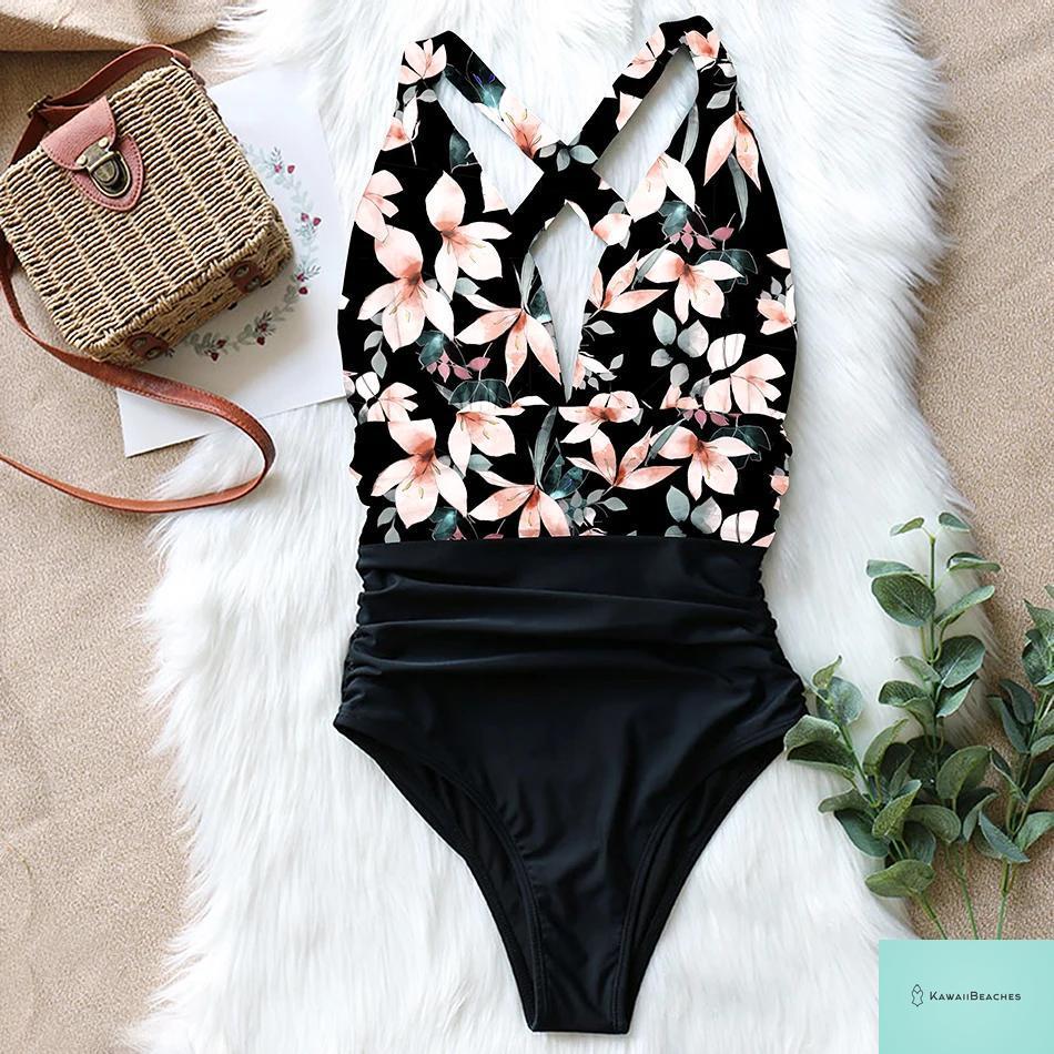 Kawaii Retro Push Up One Piece Swimsuit