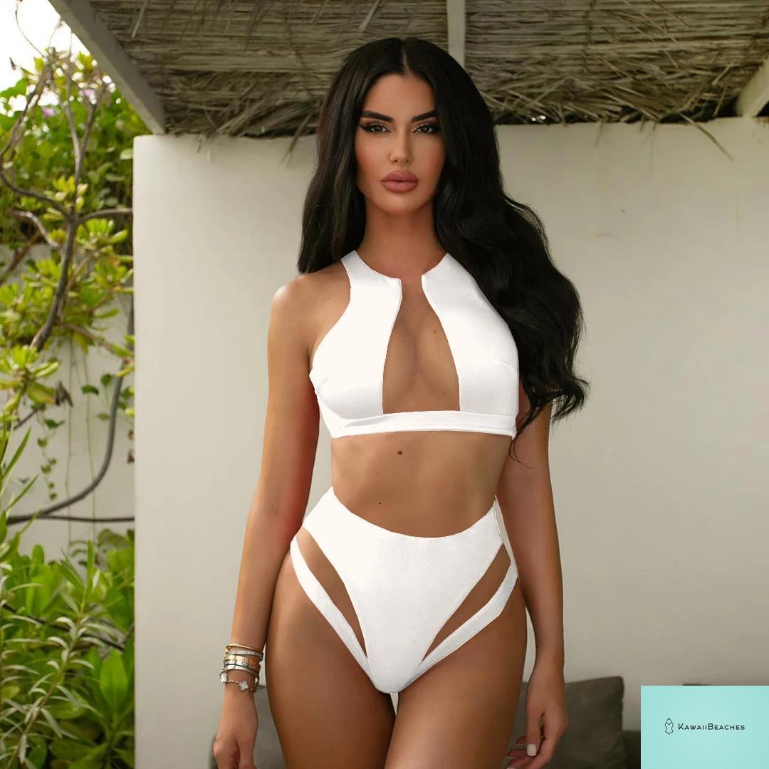 Floral High Waist Ruffle Bikini Set