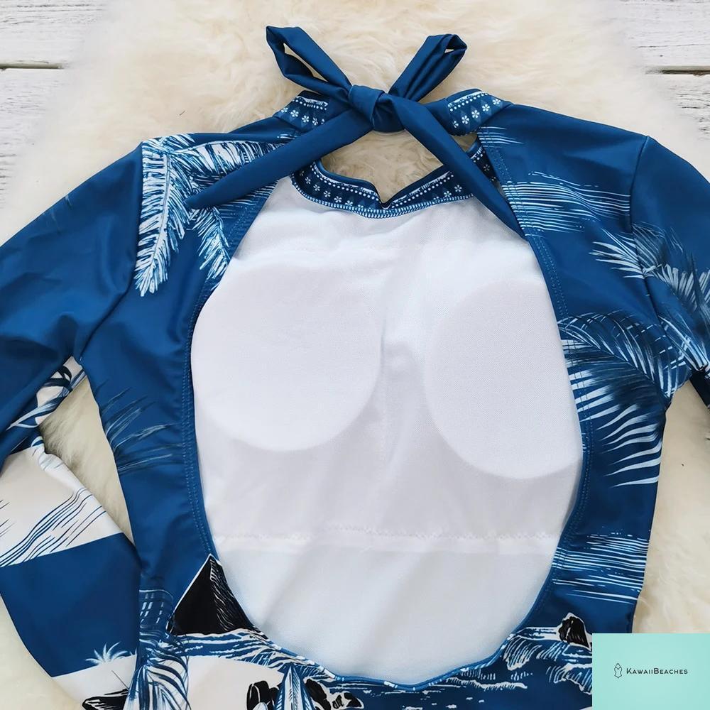 Womens Long Sleeve Surfing Swimsuit Monokini